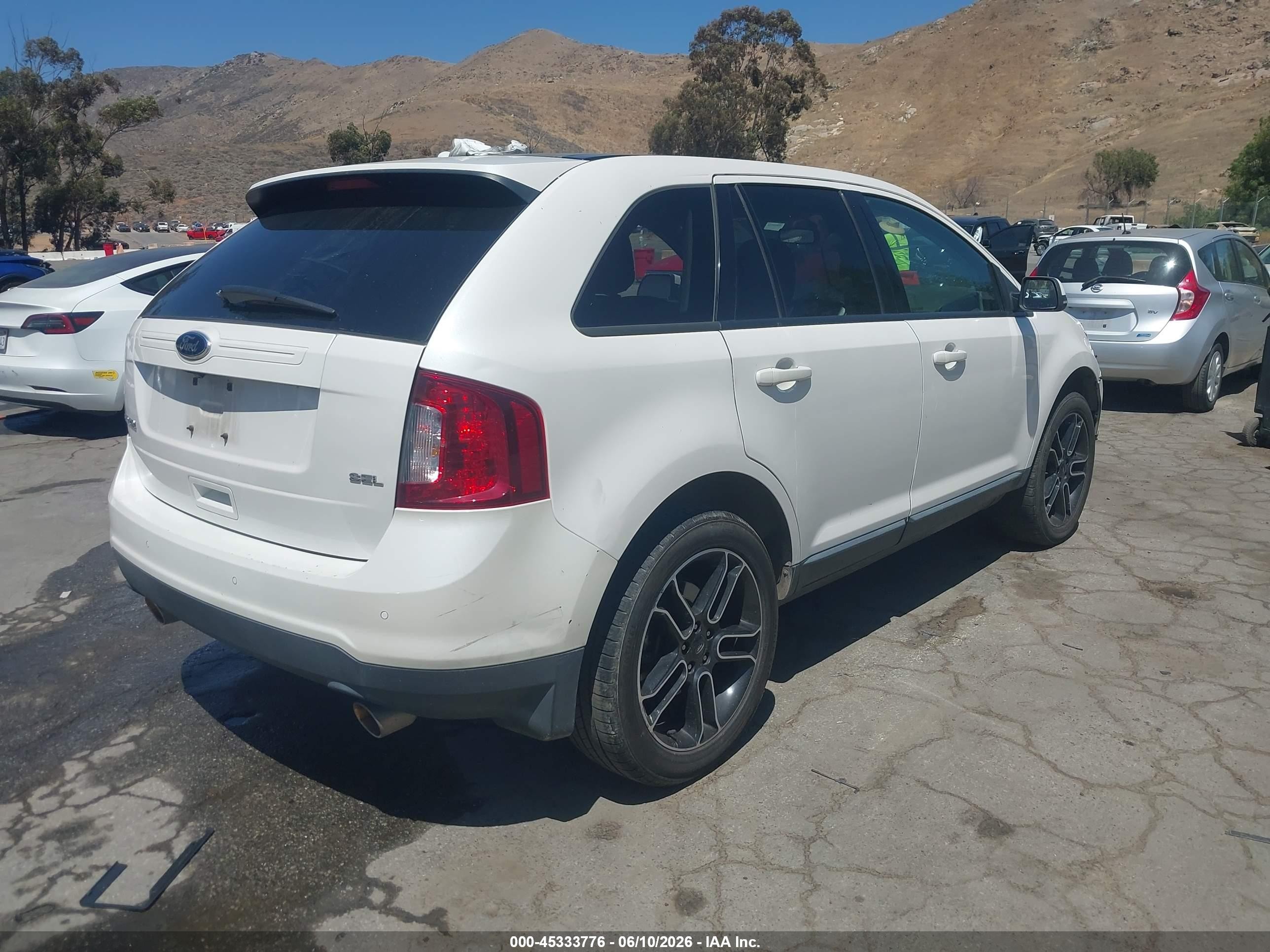 2013 Ford Edge Sel White vin: 2FMDK3JC4DBB30529