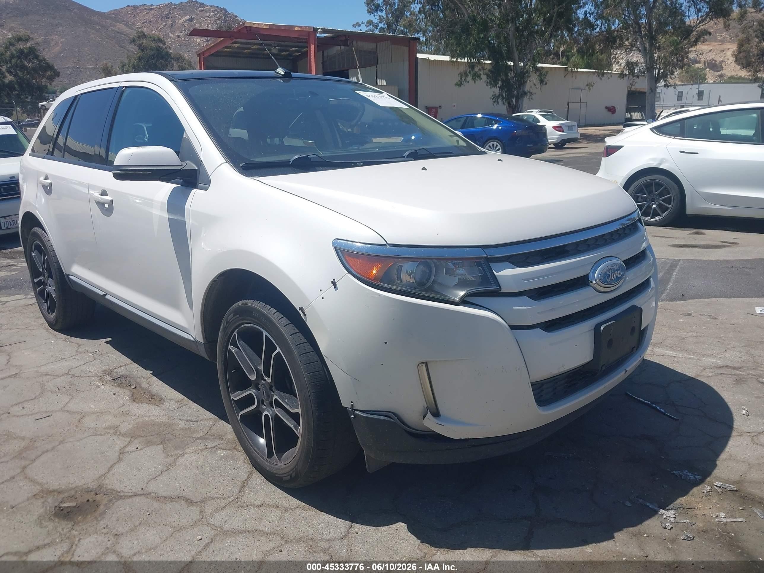 2013 Ford Edge Sel White vin: 2FMDK3JC4DBB30529