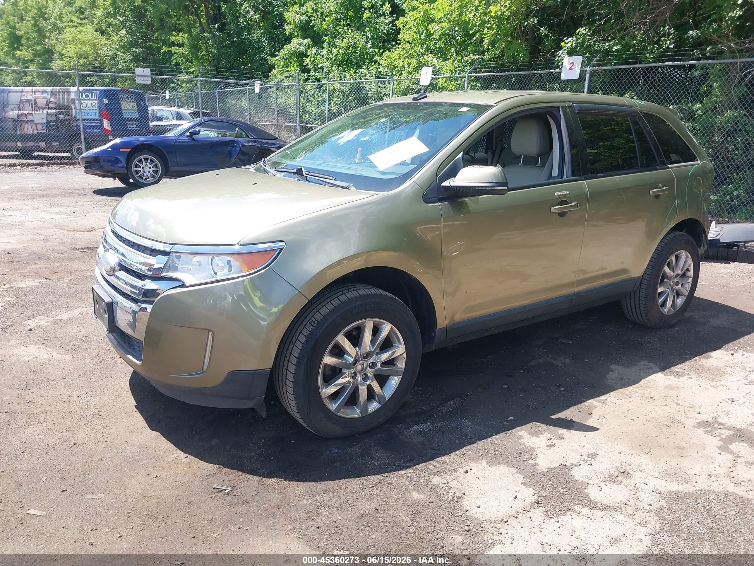 2013 Ford Edge Sel Green vin: 2FMDK3JC4DBB42311