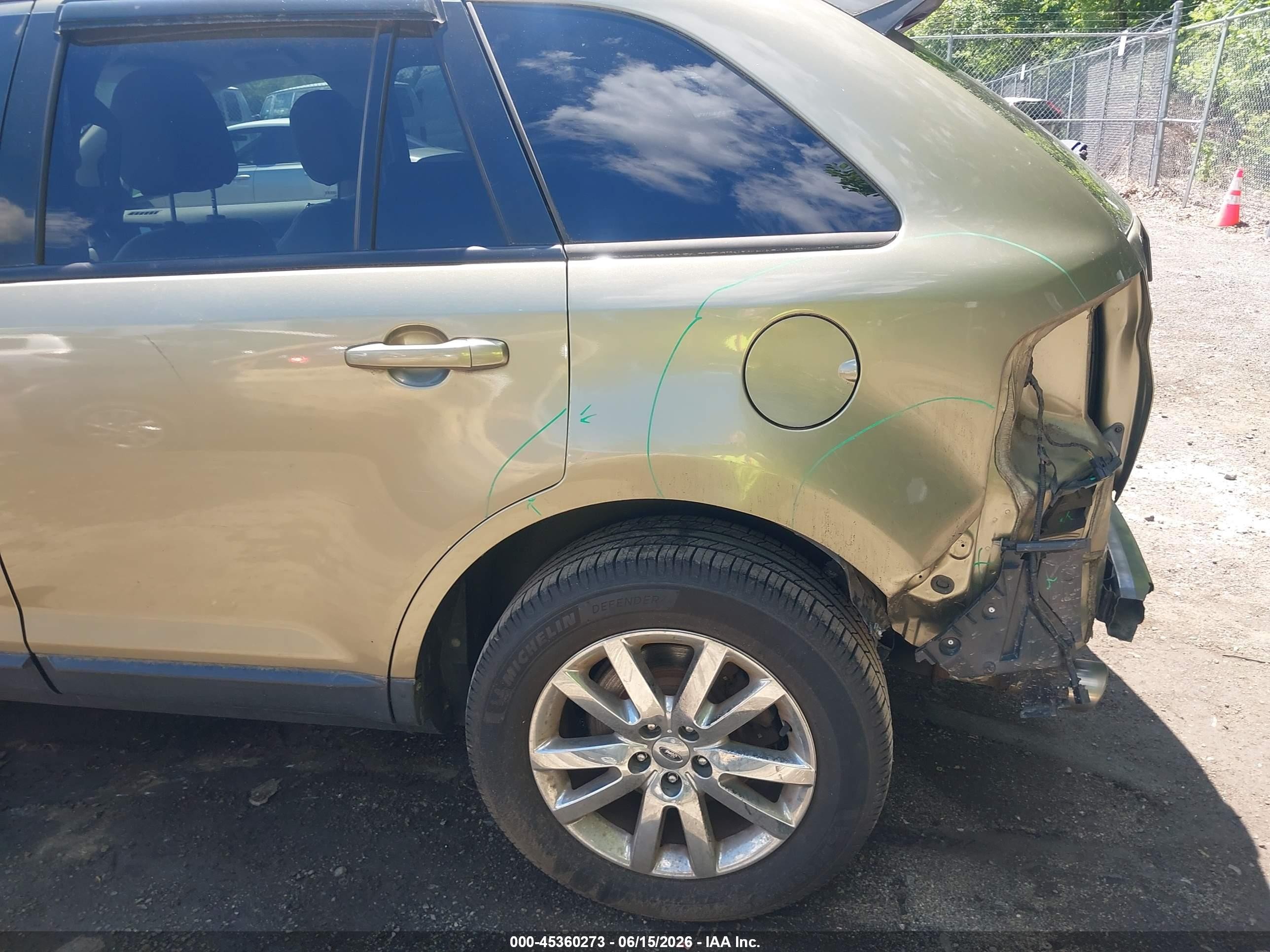 2013 Ford Edge Sel Green vin: 2FMDK3JC4DBB42311