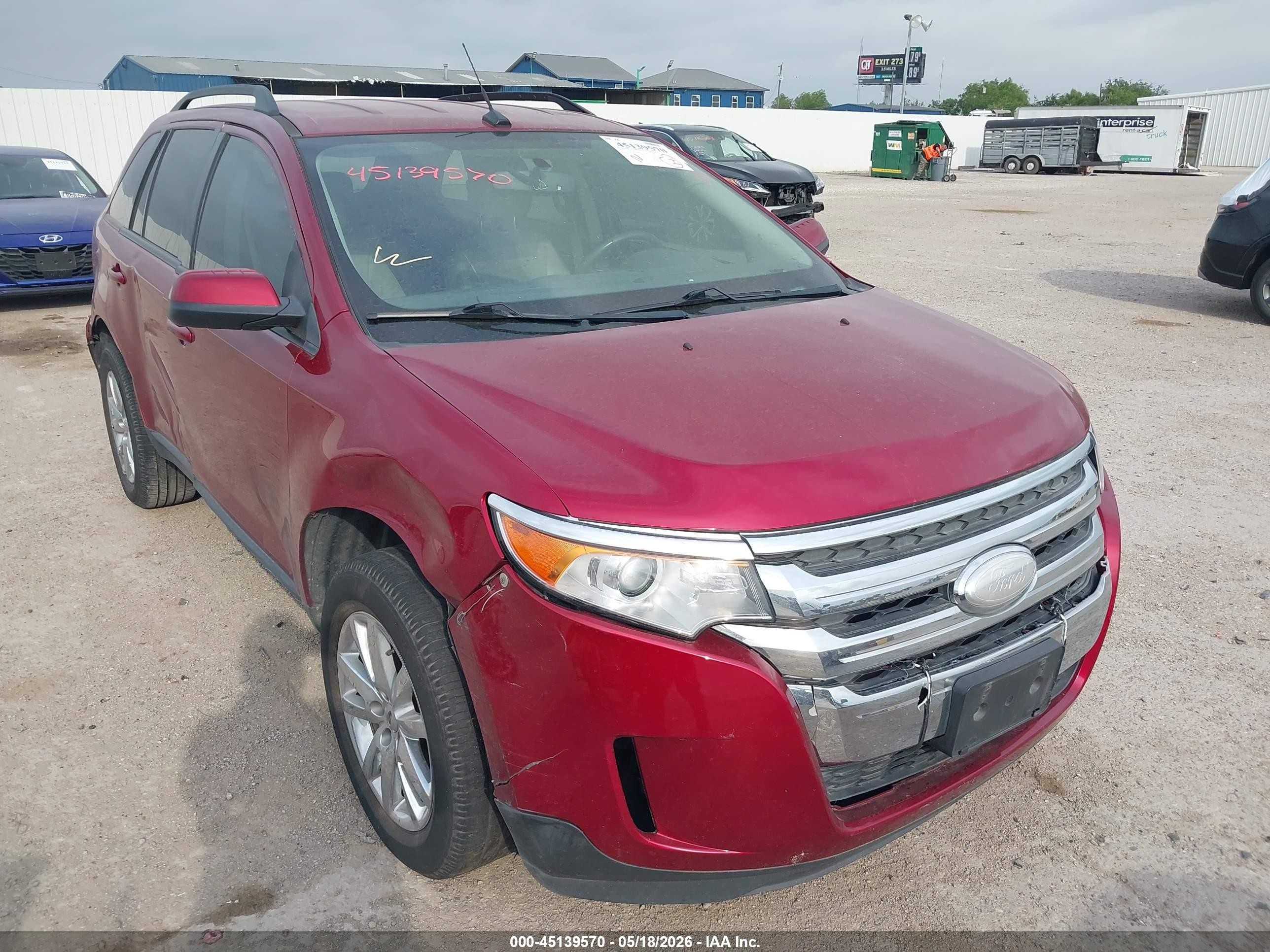 2013 Ford Edge Sel Red vin: 2FMDK3JC4DBB86406