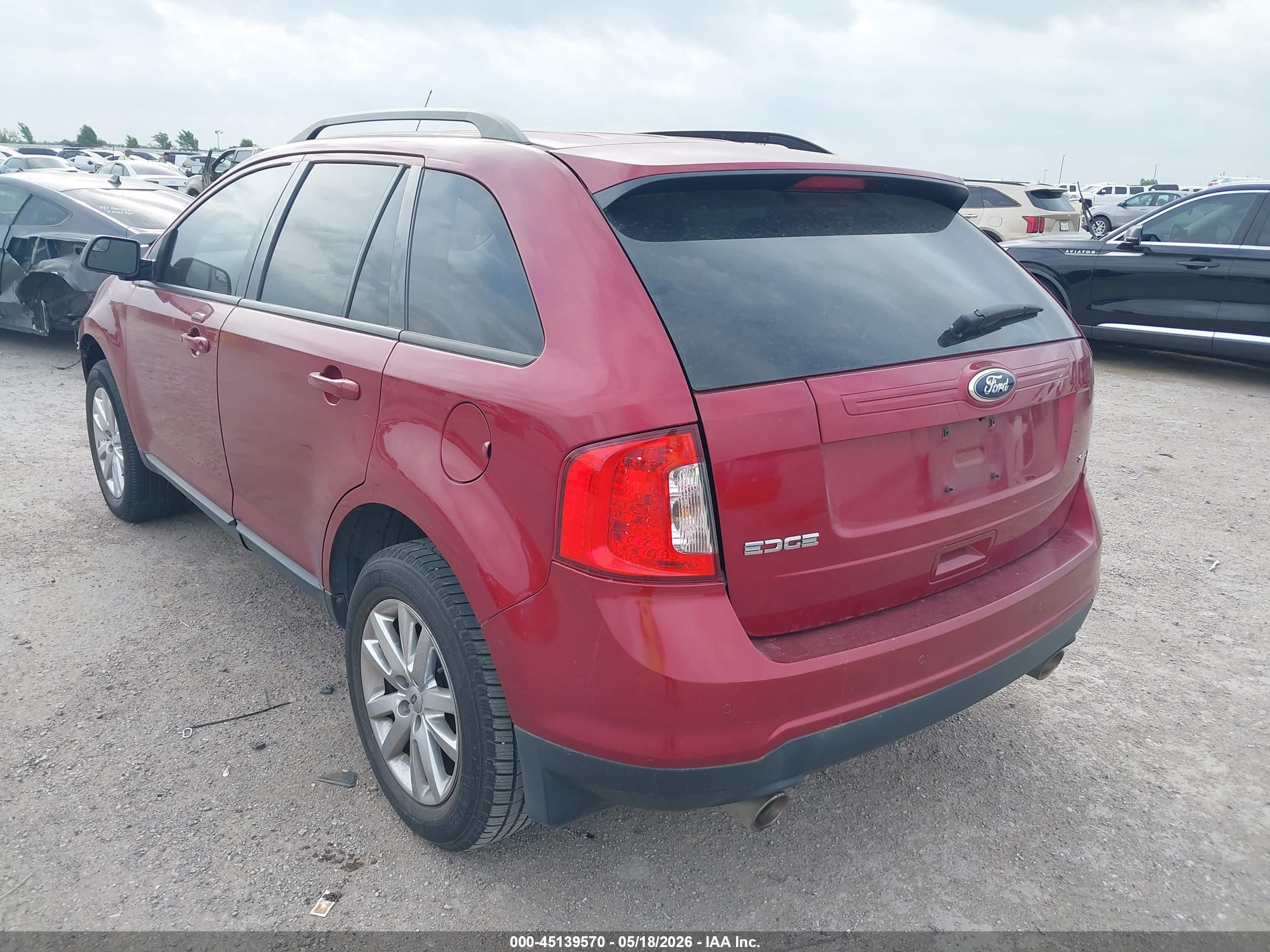 2013 Ford Edge Sel Red vin: 2FMDK3JC4DBB86406