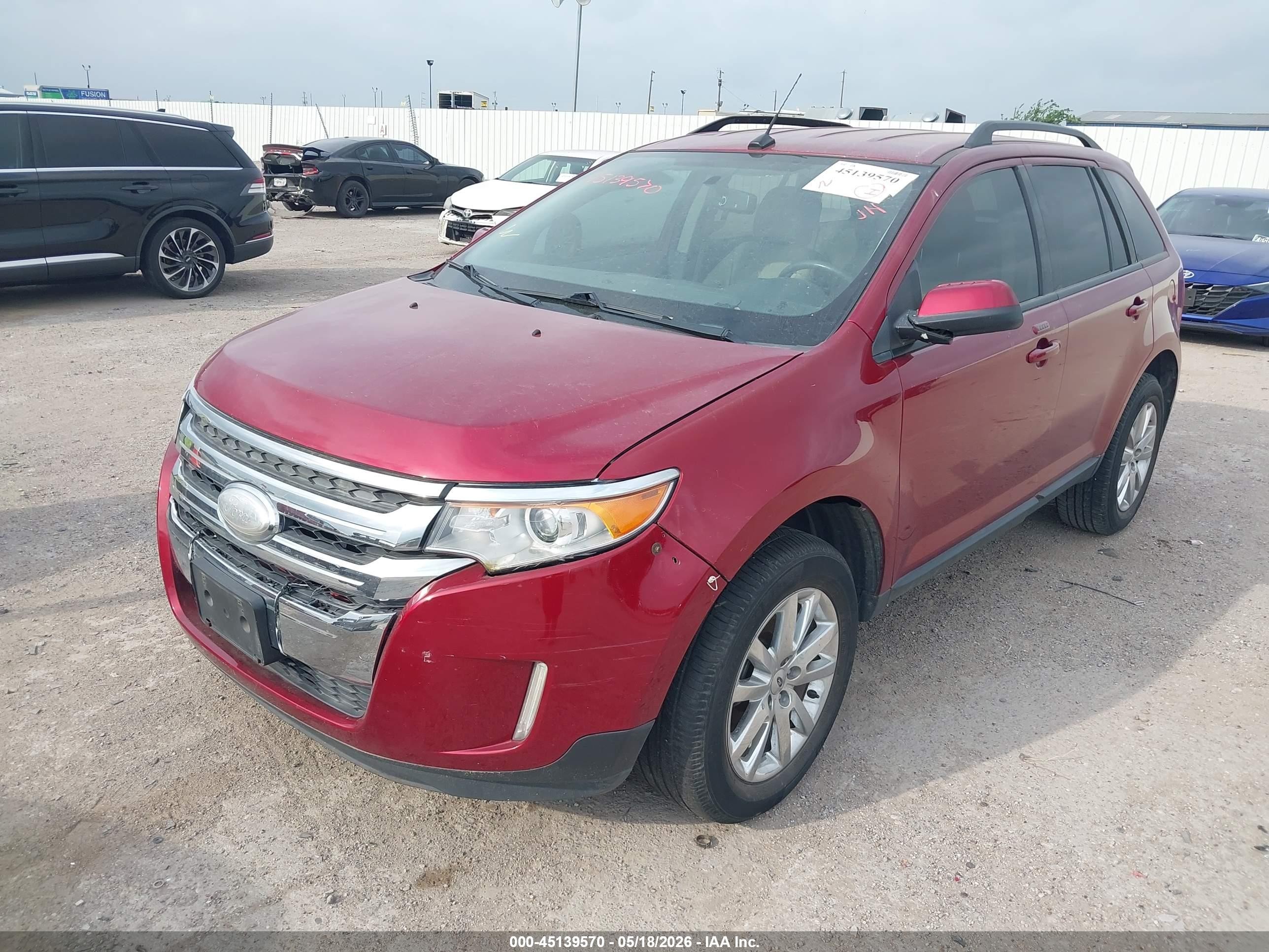 2013 Ford Edge Sel Red vin: 2FMDK3JC4DBB86406