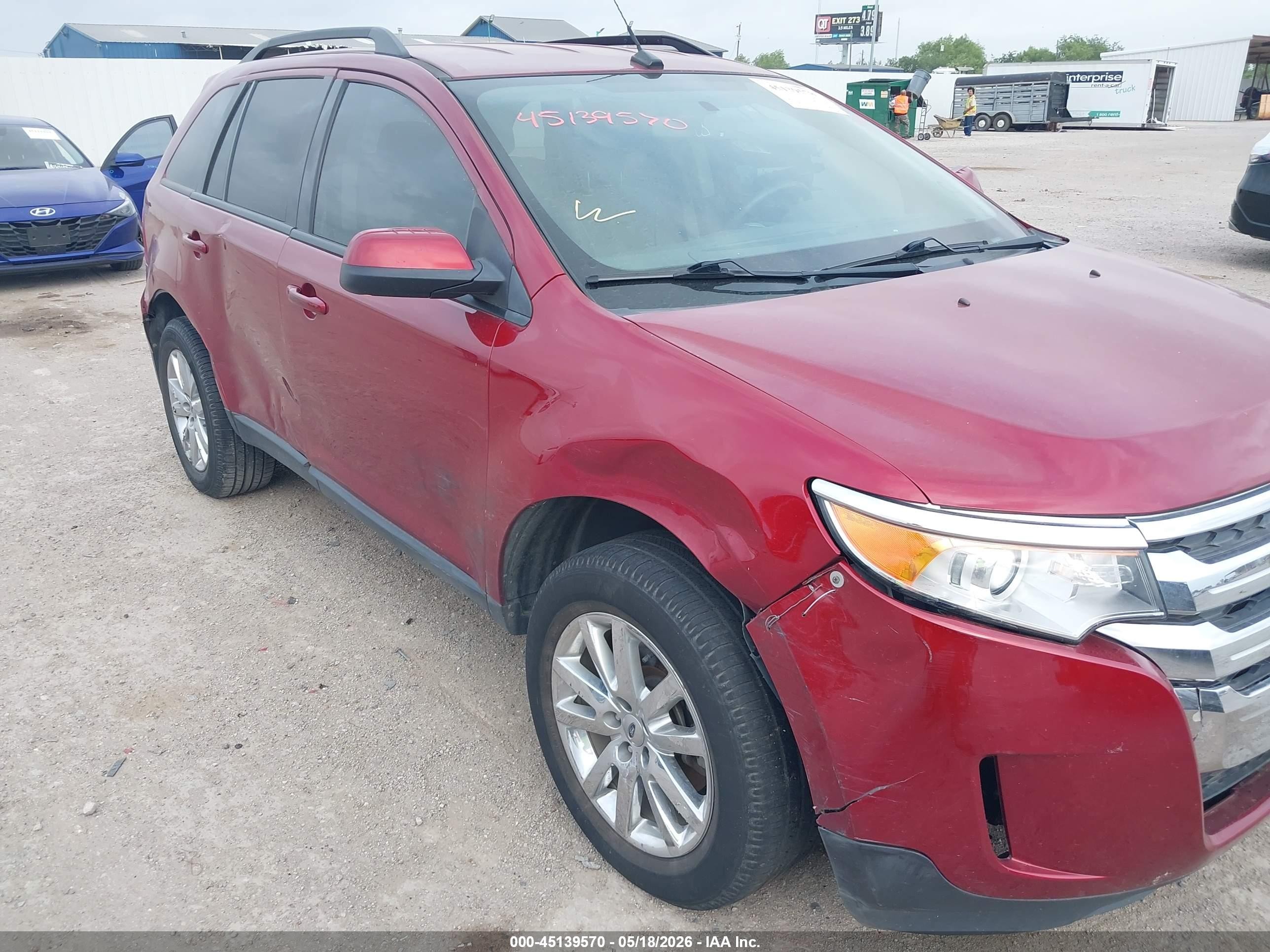 2013 Ford Edge Sel Red vin: 2FMDK3JC4DBB86406