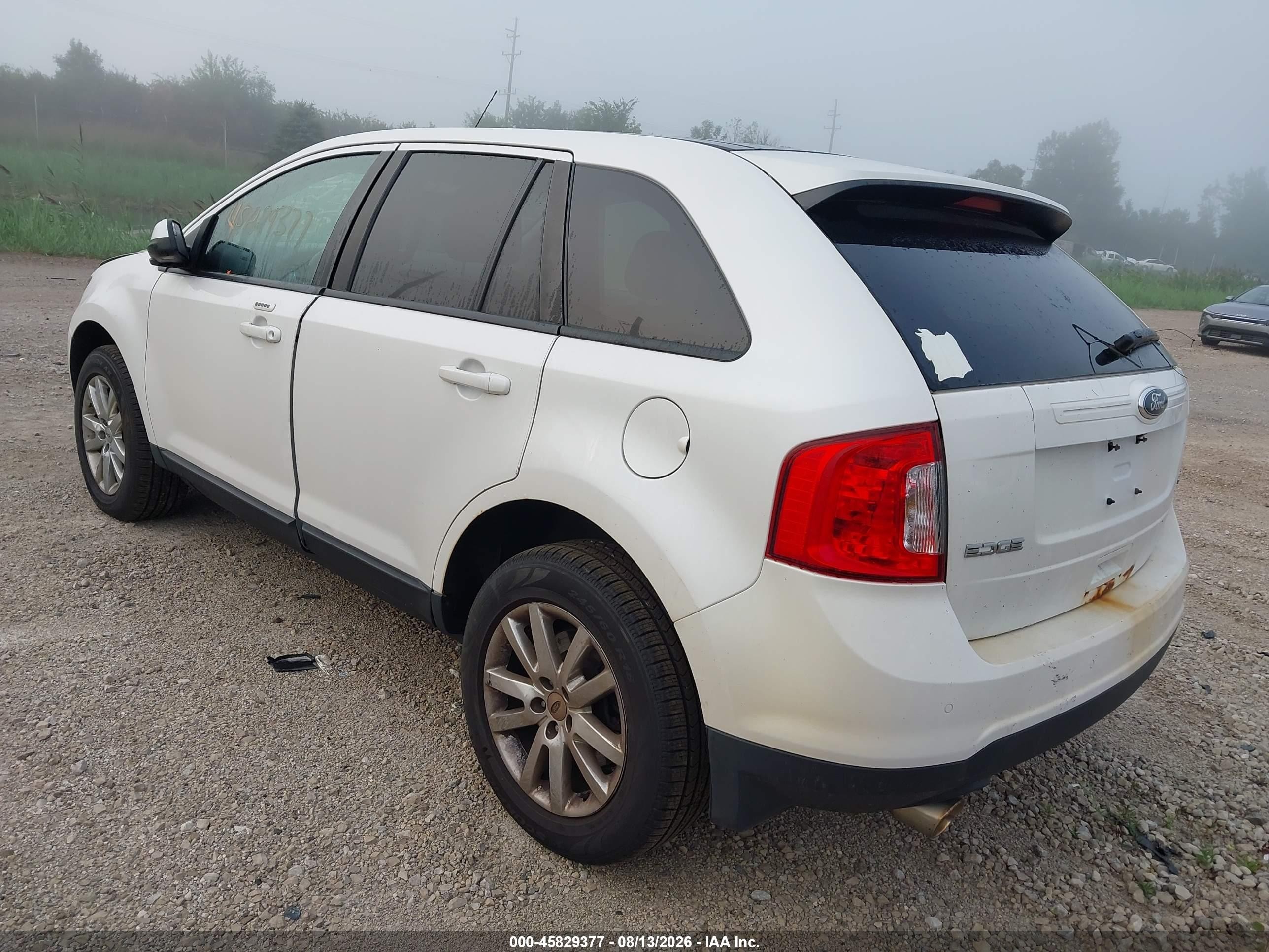 2013 Ford Edge Sel White vin: 2FMDK3JC4DBE24576