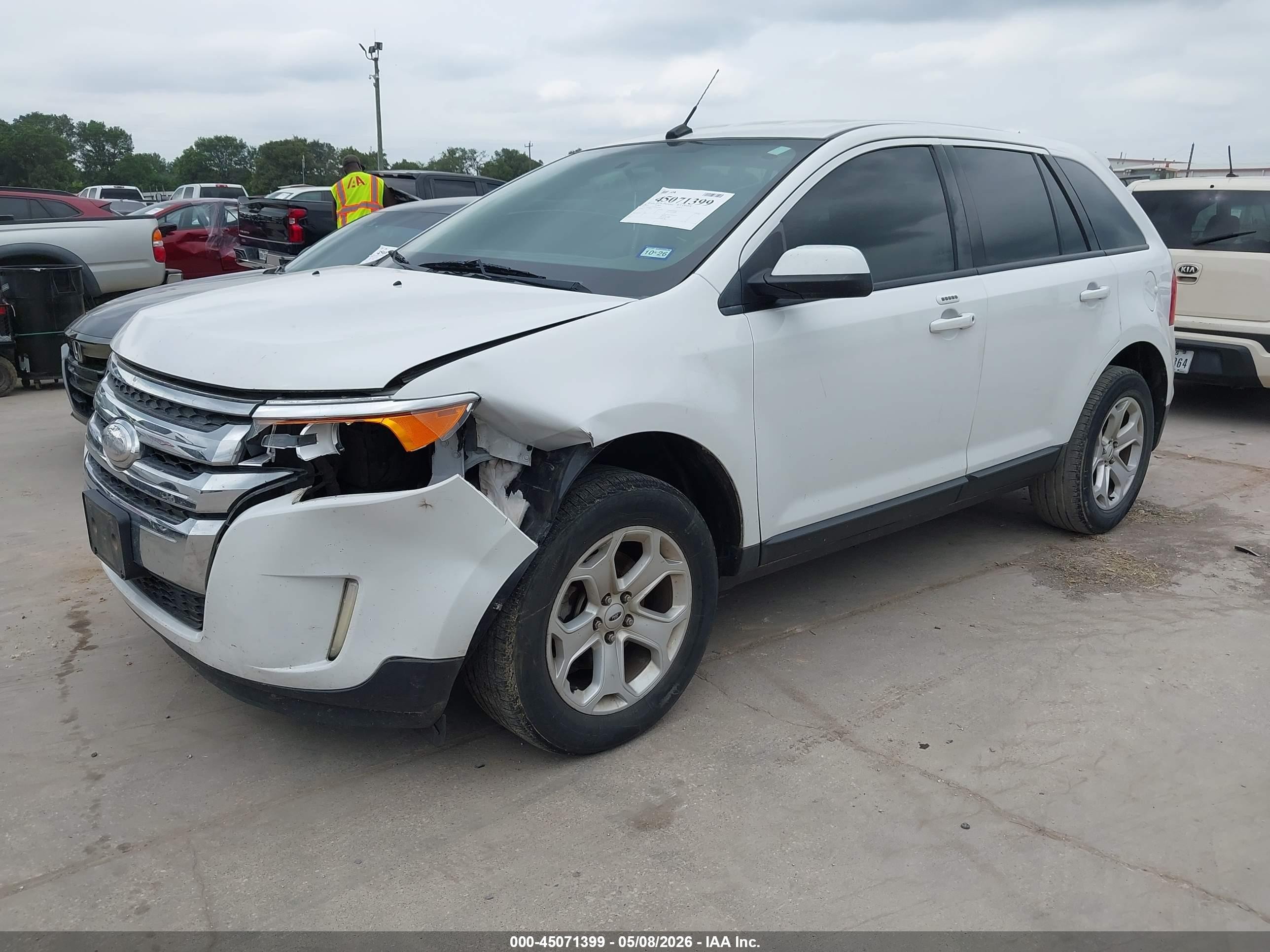 2014 Ford Edge Sel White vin: 2FMDK3JC4EBA45689