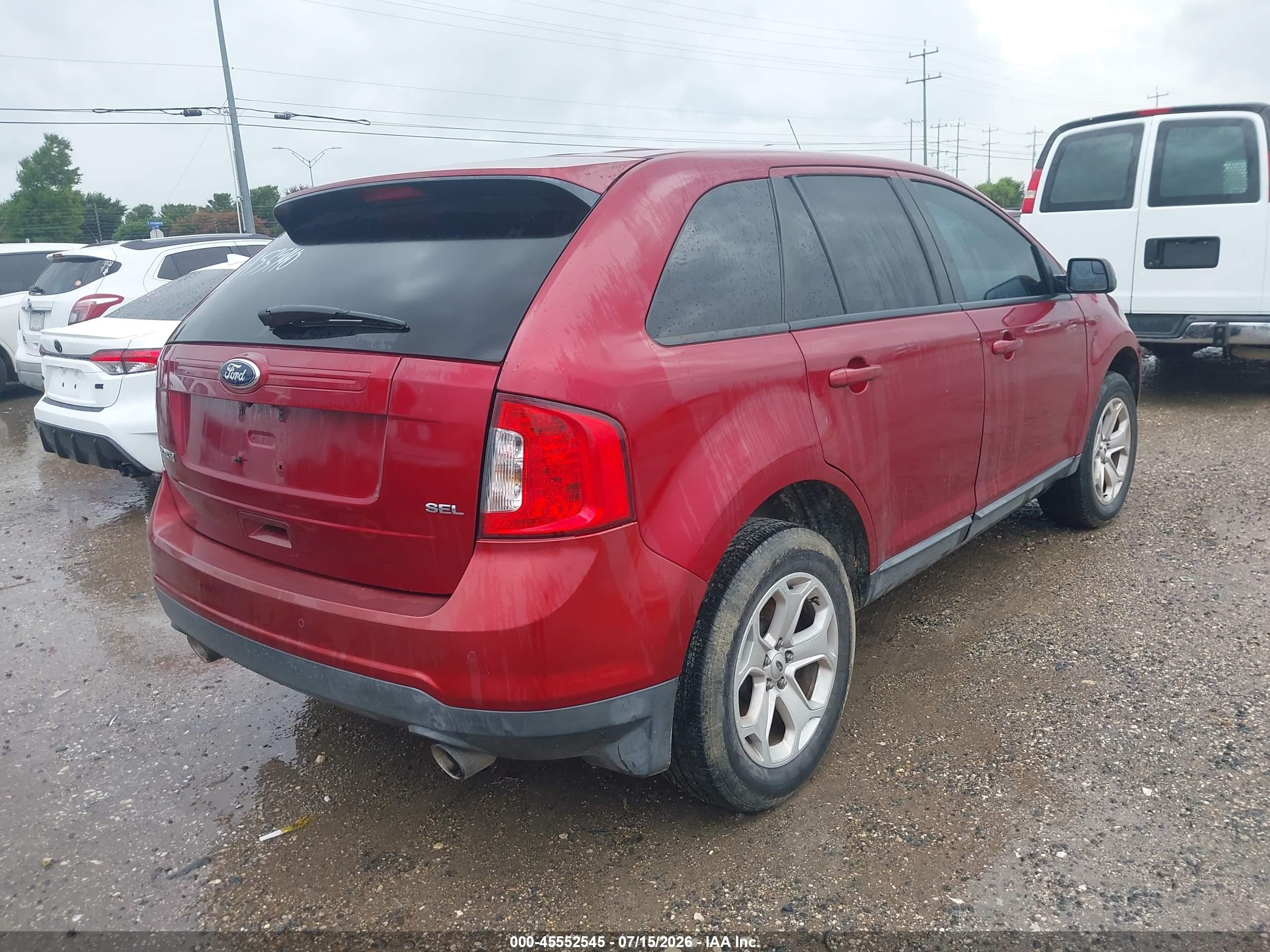 2014 Ford Edge Sel Red vin: 2FMDK3JC4EBA53940