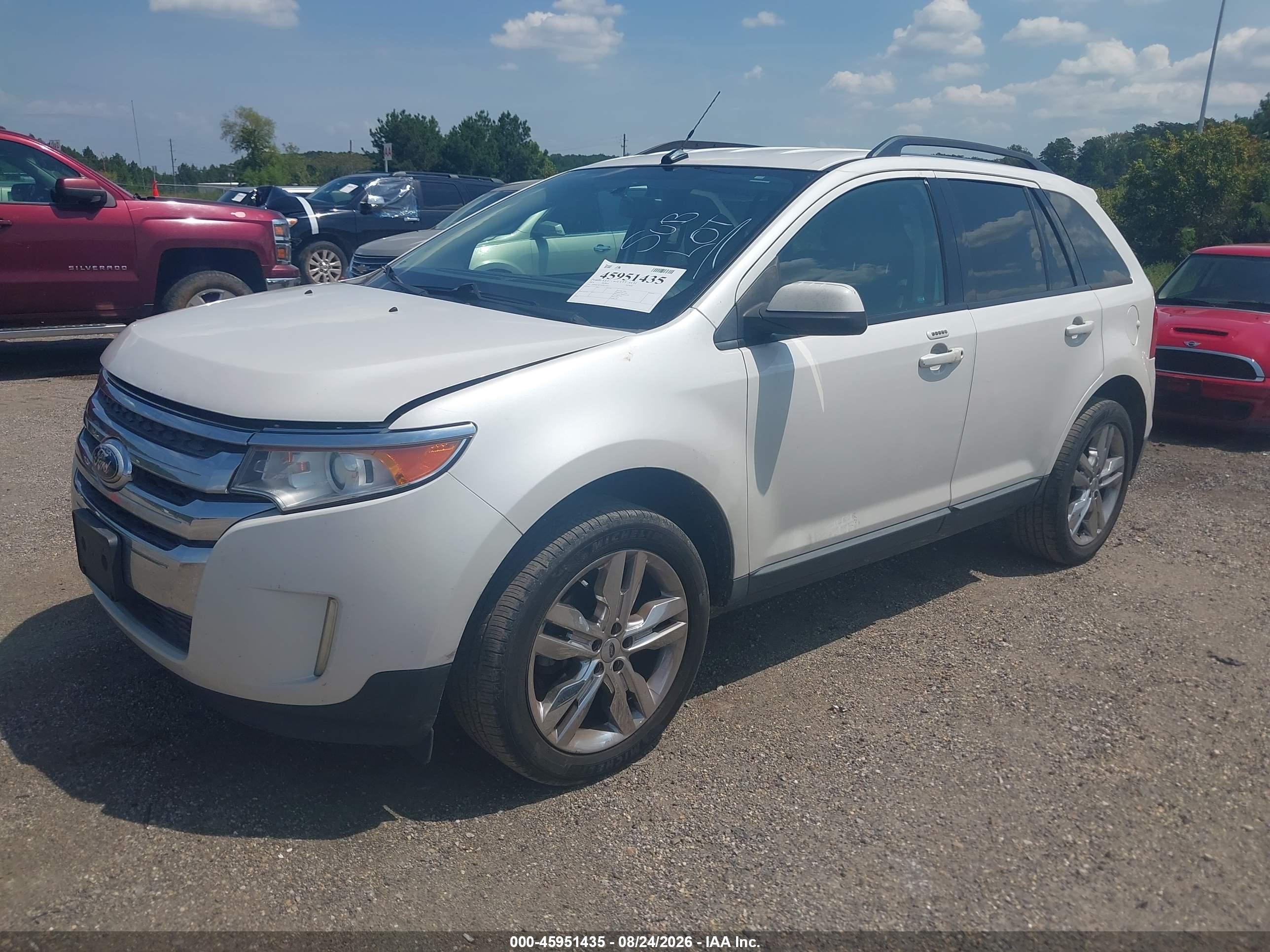 2014 Ford Edge Sel White vin: 2FMDK3JC4EBB72331
