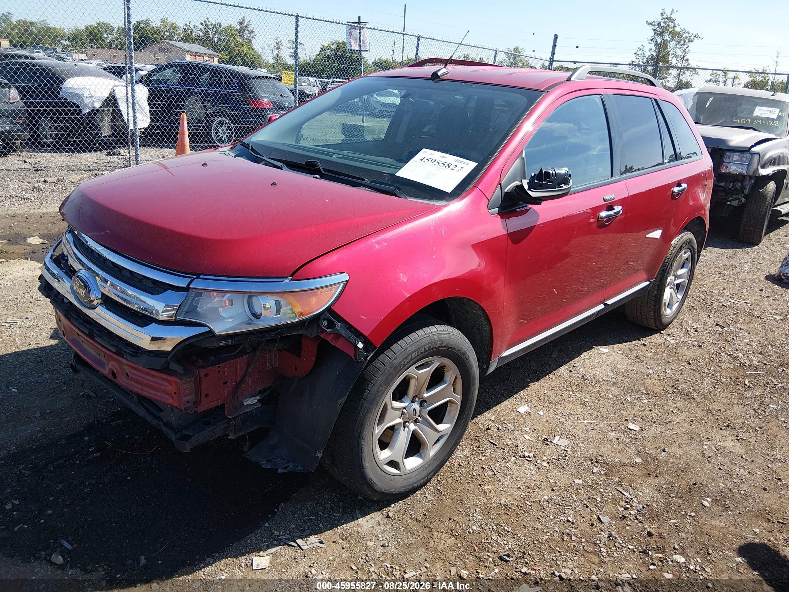 2011 Ford Edge Sel Burgundy vin: 2FMDK3JC5BBA42277