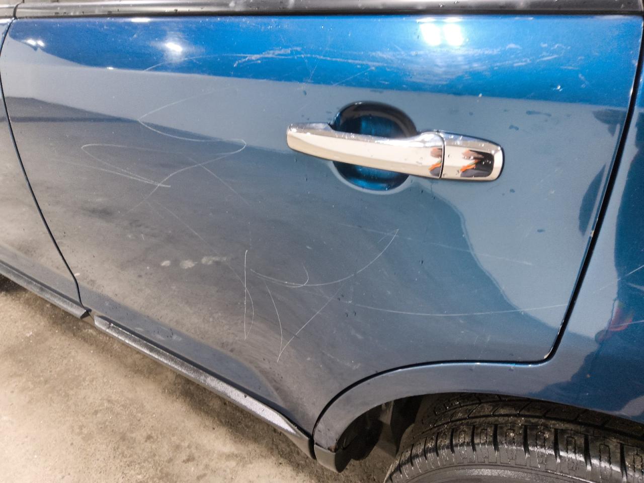 2011 Ford Edge Sel Blue vin: 2FMDK3JC5BBA69284 Damage: Left Rear Door, Heavy Scratch, > 12 Inches