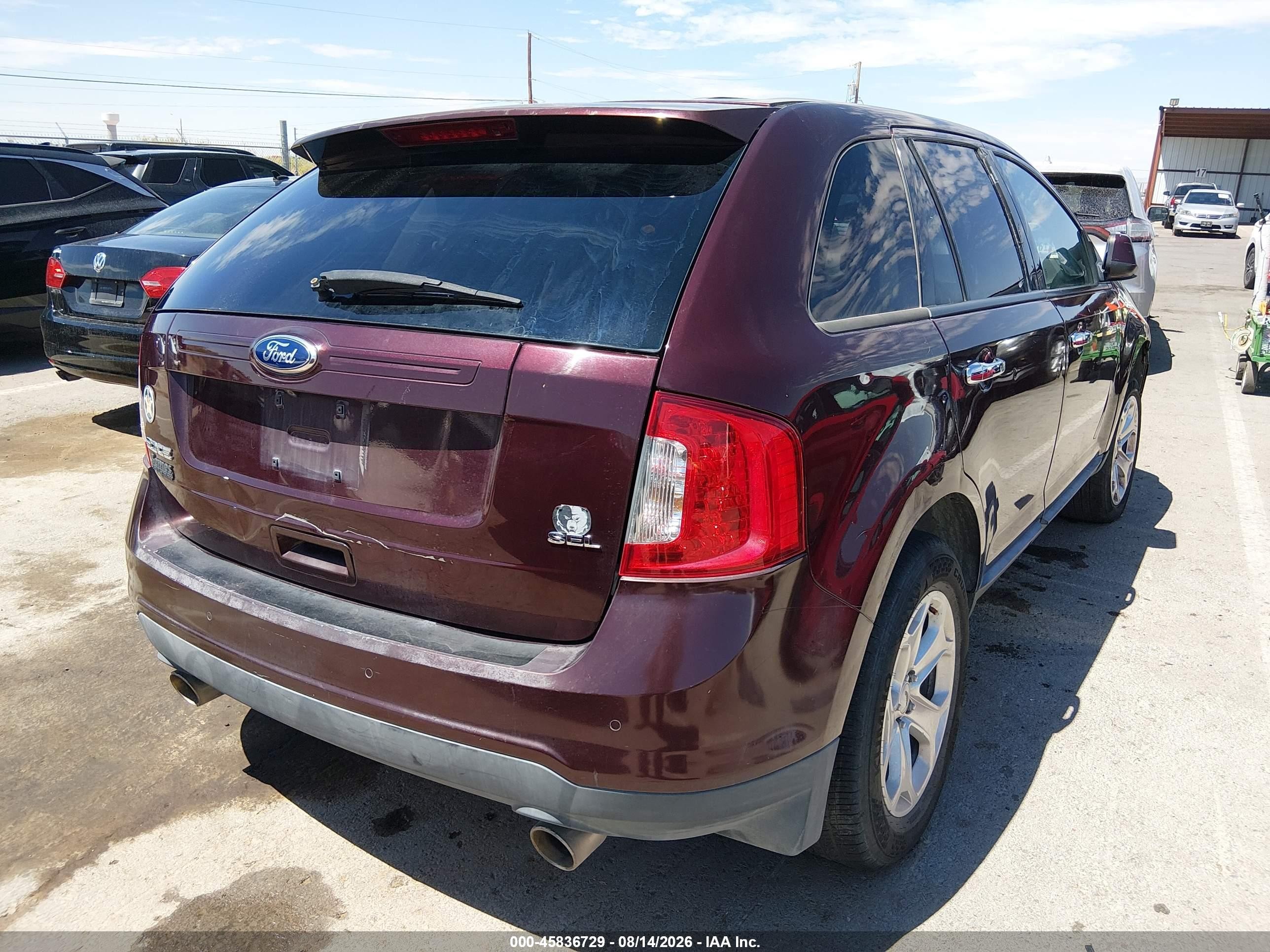 2011 Ford Edge Sel Maroon vin: 2FMDK3JC5BBA70287