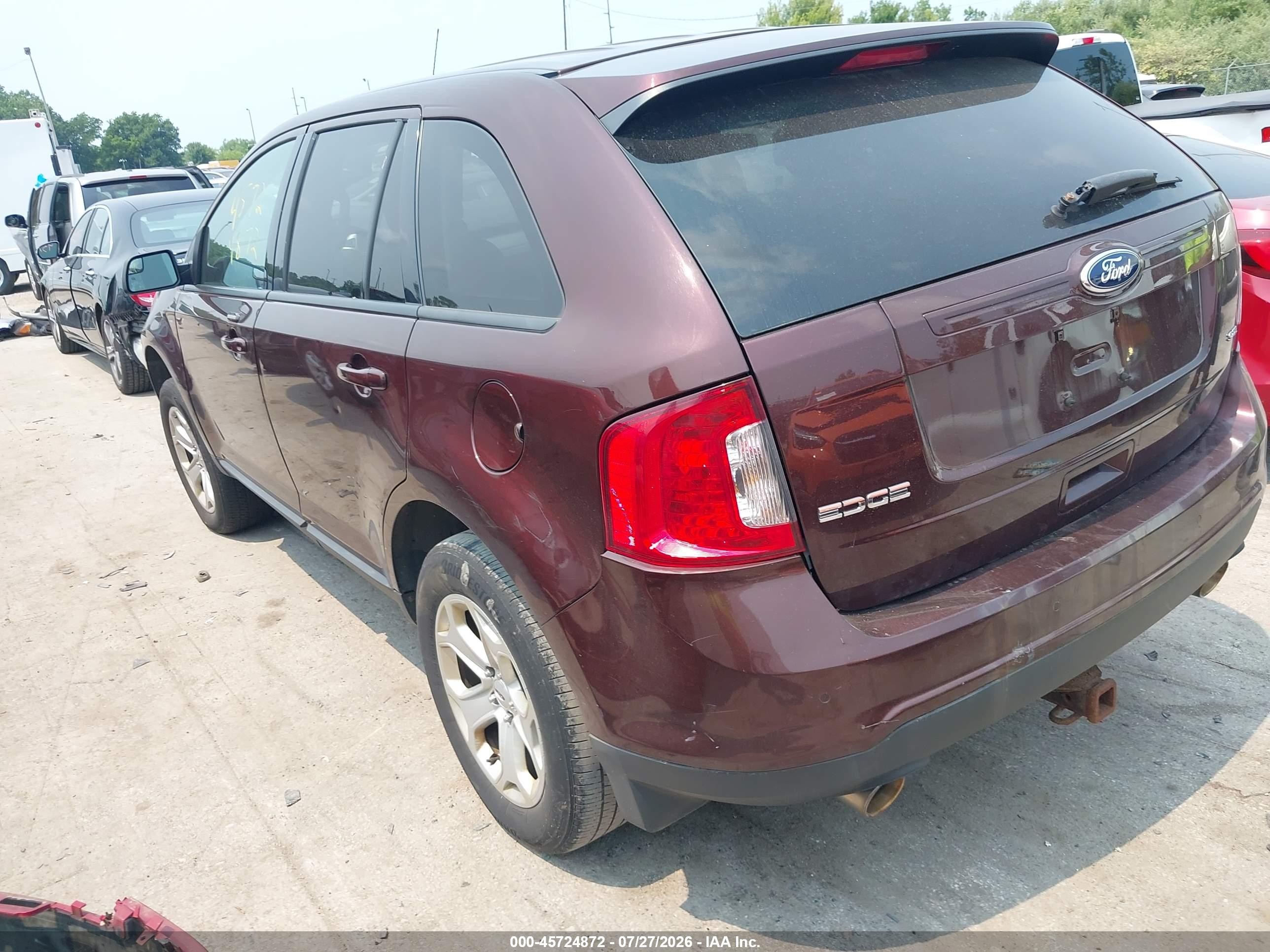 2012 Ford Edge Sel Burgundy vin: 2FMDK3JC5CBA36643