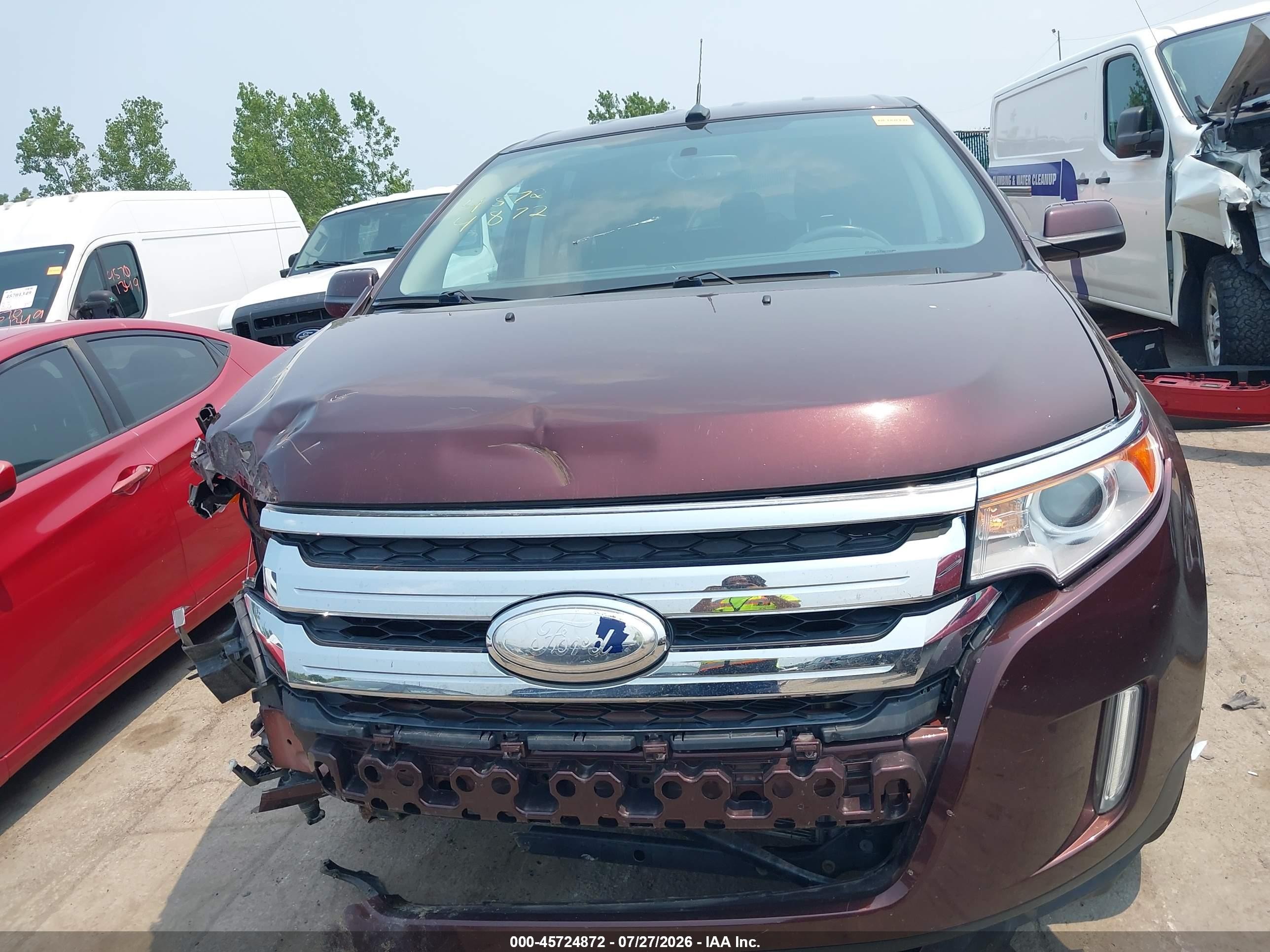 2012 Ford Edge Sel Burgundy vin: 2FMDK3JC5CBA36643