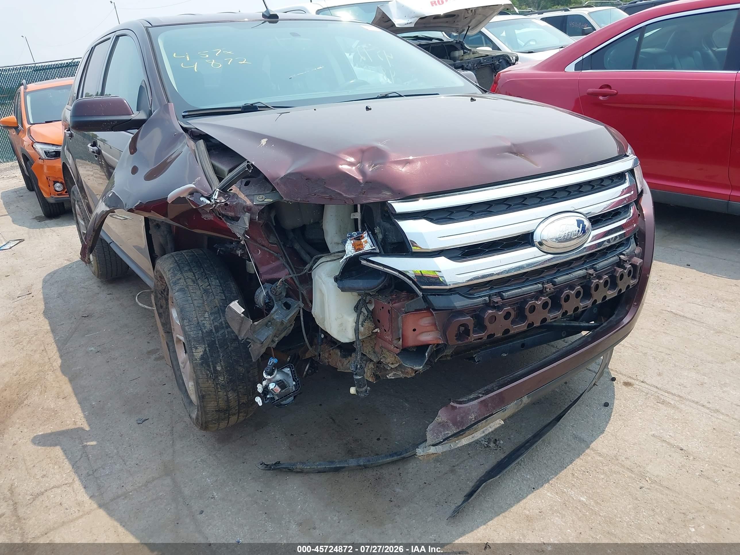 2012 Ford Edge Sel Burgundy vin: 2FMDK3JC5CBA36643