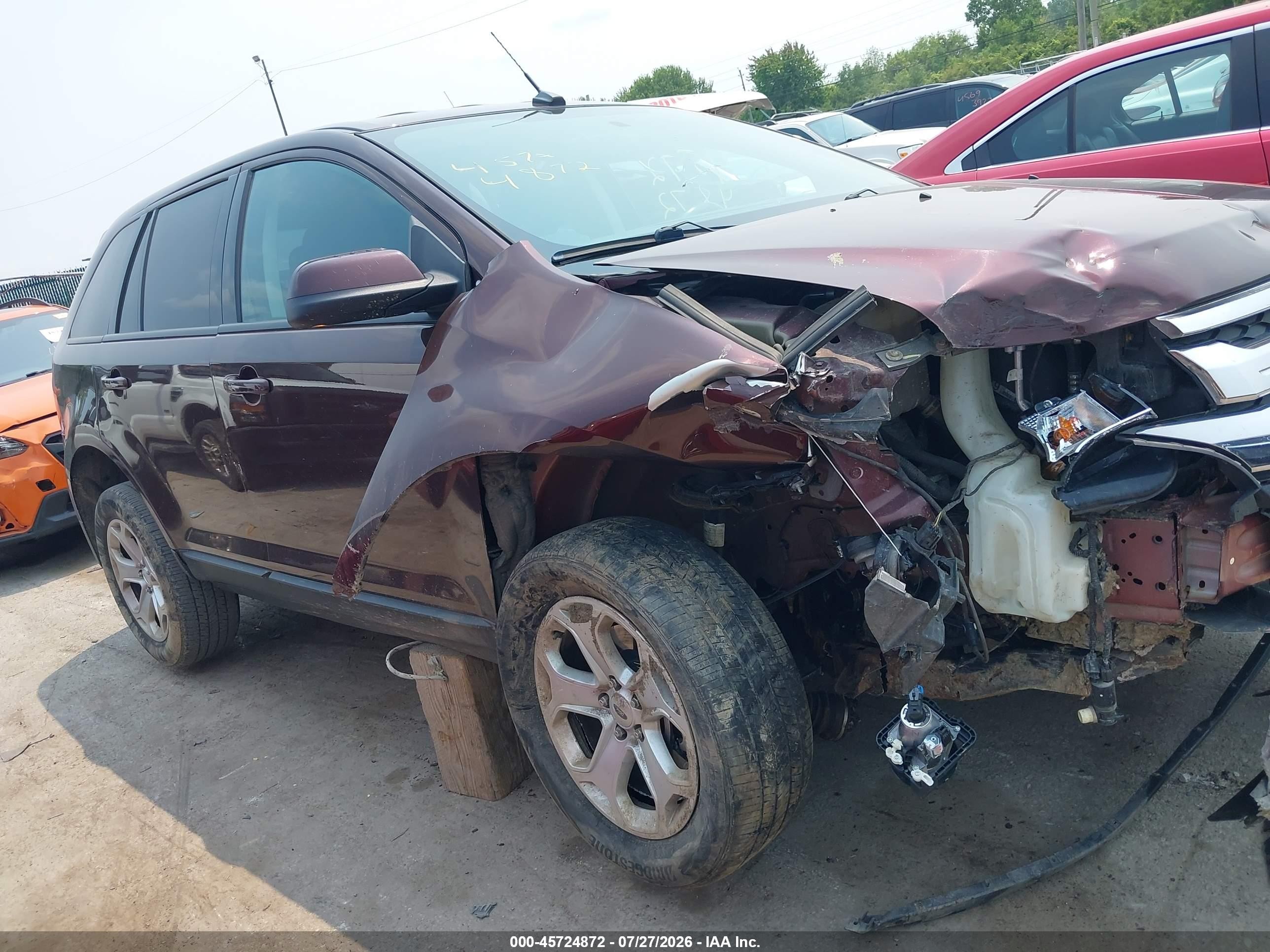 2012 Ford Edge Sel Burgundy vin: 2FMDK3JC5CBA36643