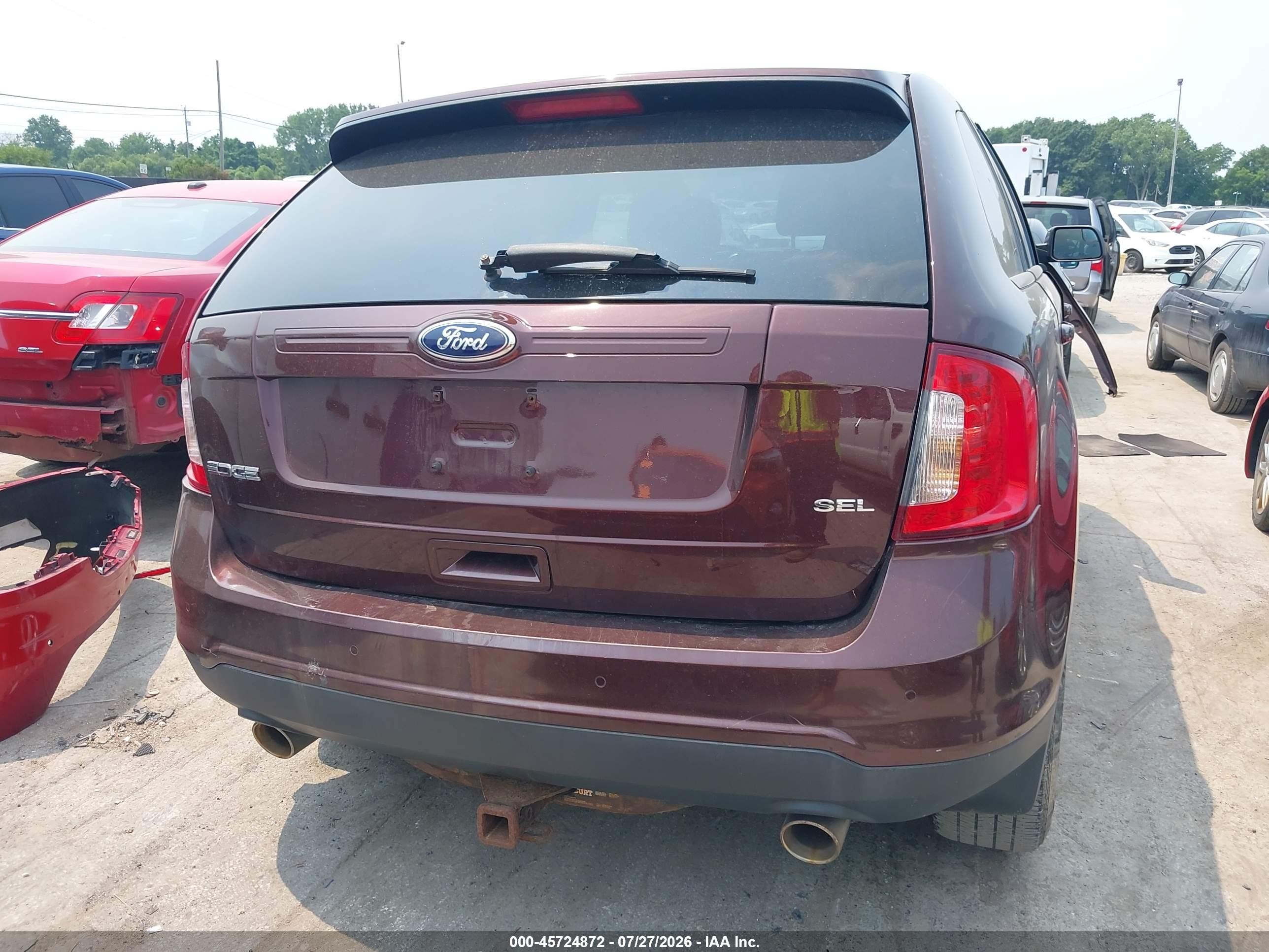 2012 Ford Edge Sel Burgundy vin: 2FMDK3JC5CBA36643