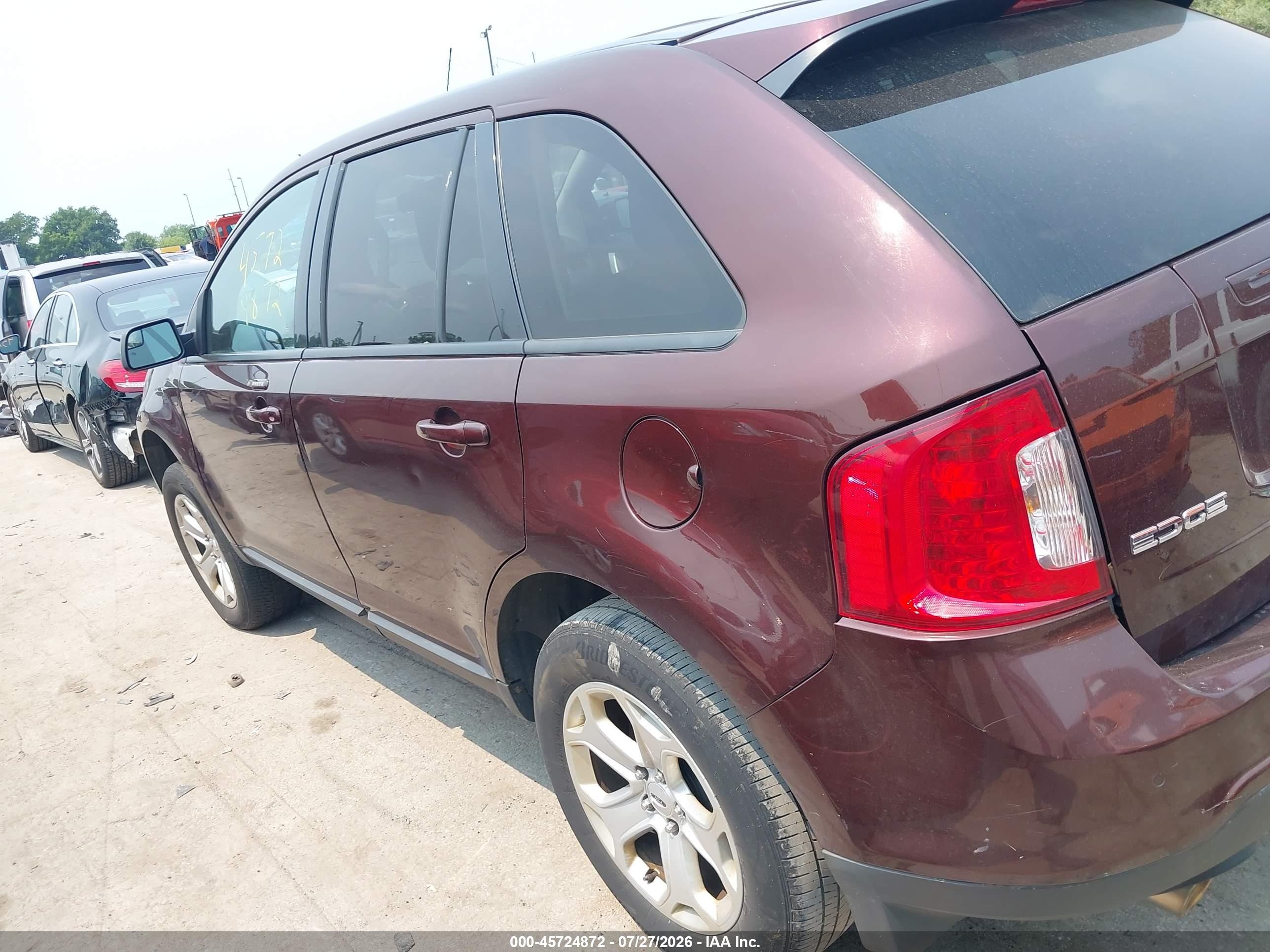 2012 Ford Edge Sel Burgundy vin: 2FMDK3JC5CBA36643