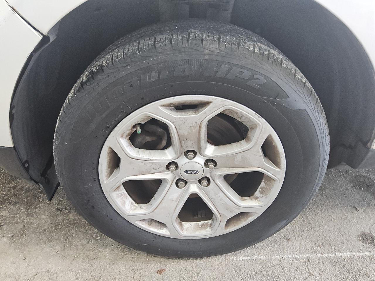 2013 Ford Edge Sel White vin: 2FMDK3JC5DBA28284 Damage: Left Front Wheel, Curb Rash, 4 To 5 Inches