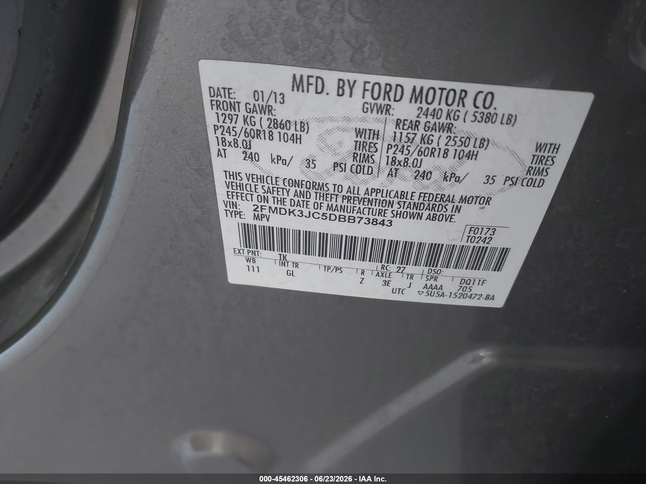 2013 Ford Edge Sel Brown vin: 2FMDK3JC5DBB73843
