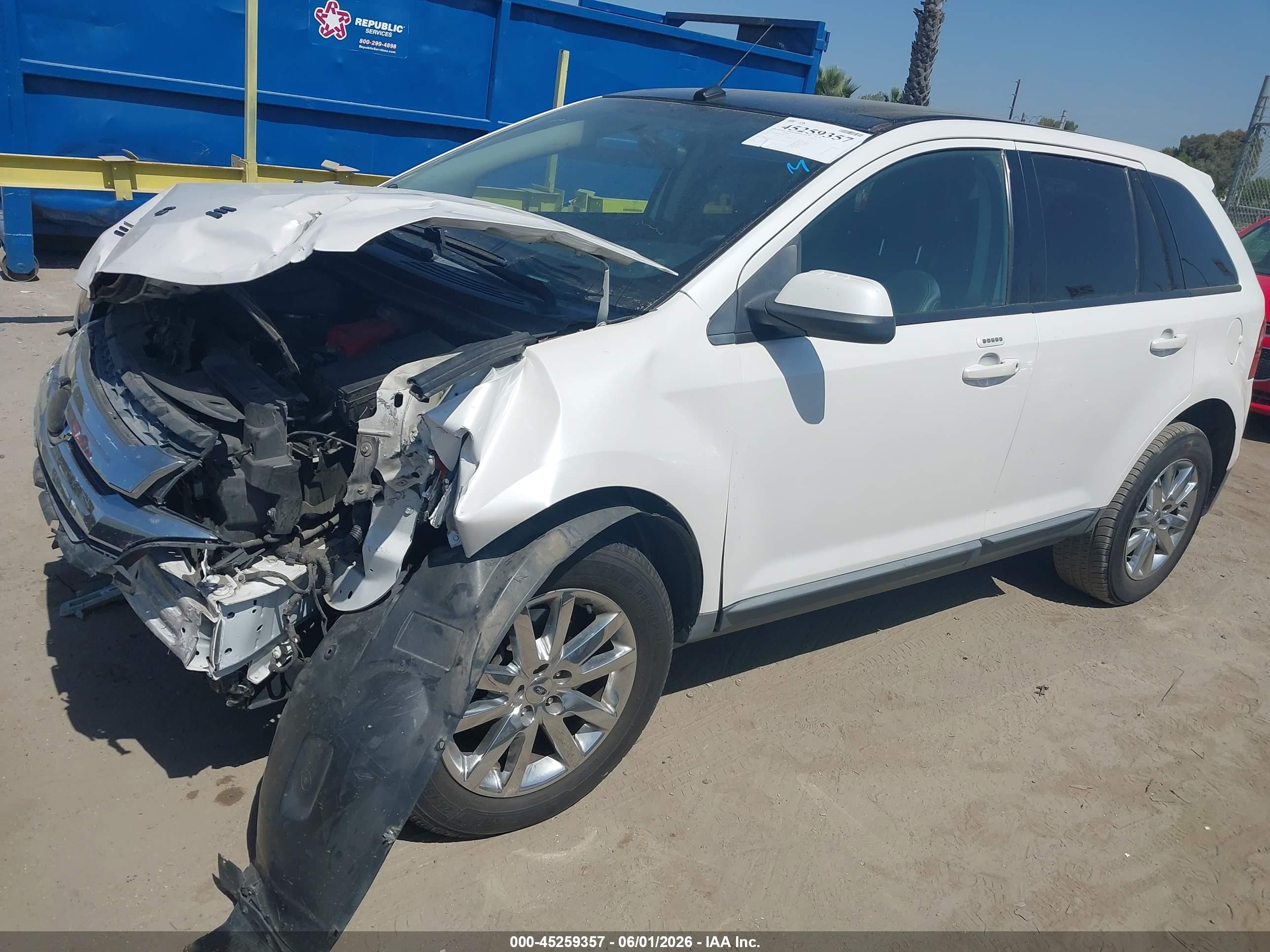 2013 Ford Edge Sel White vin: 2FMDK3JC5DBC17825
