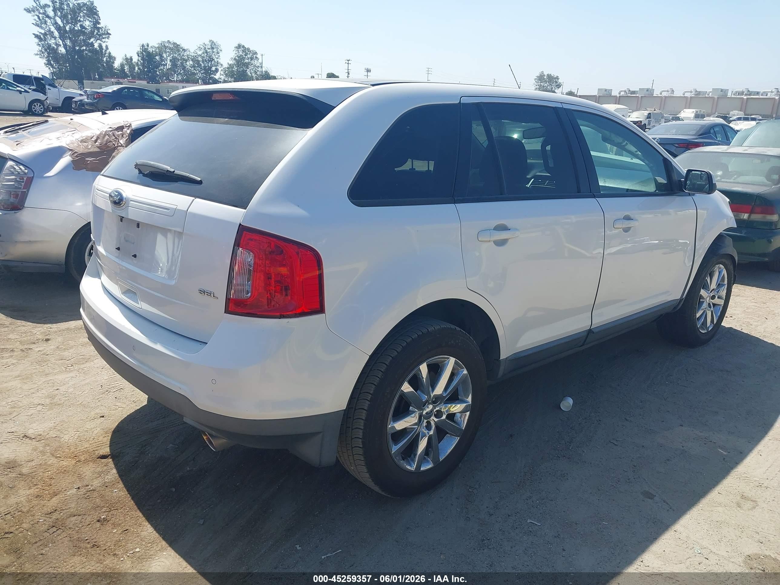 2013 Ford Edge Sel White vin: 2FMDK3JC5DBC17825
