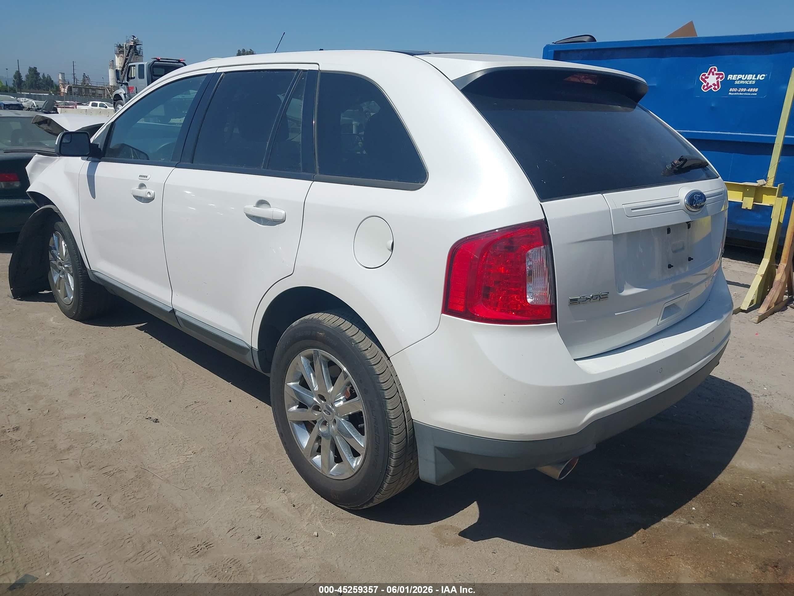 2013 Ford Edge Sel White vin: 2FMDK3JC5DBC17825