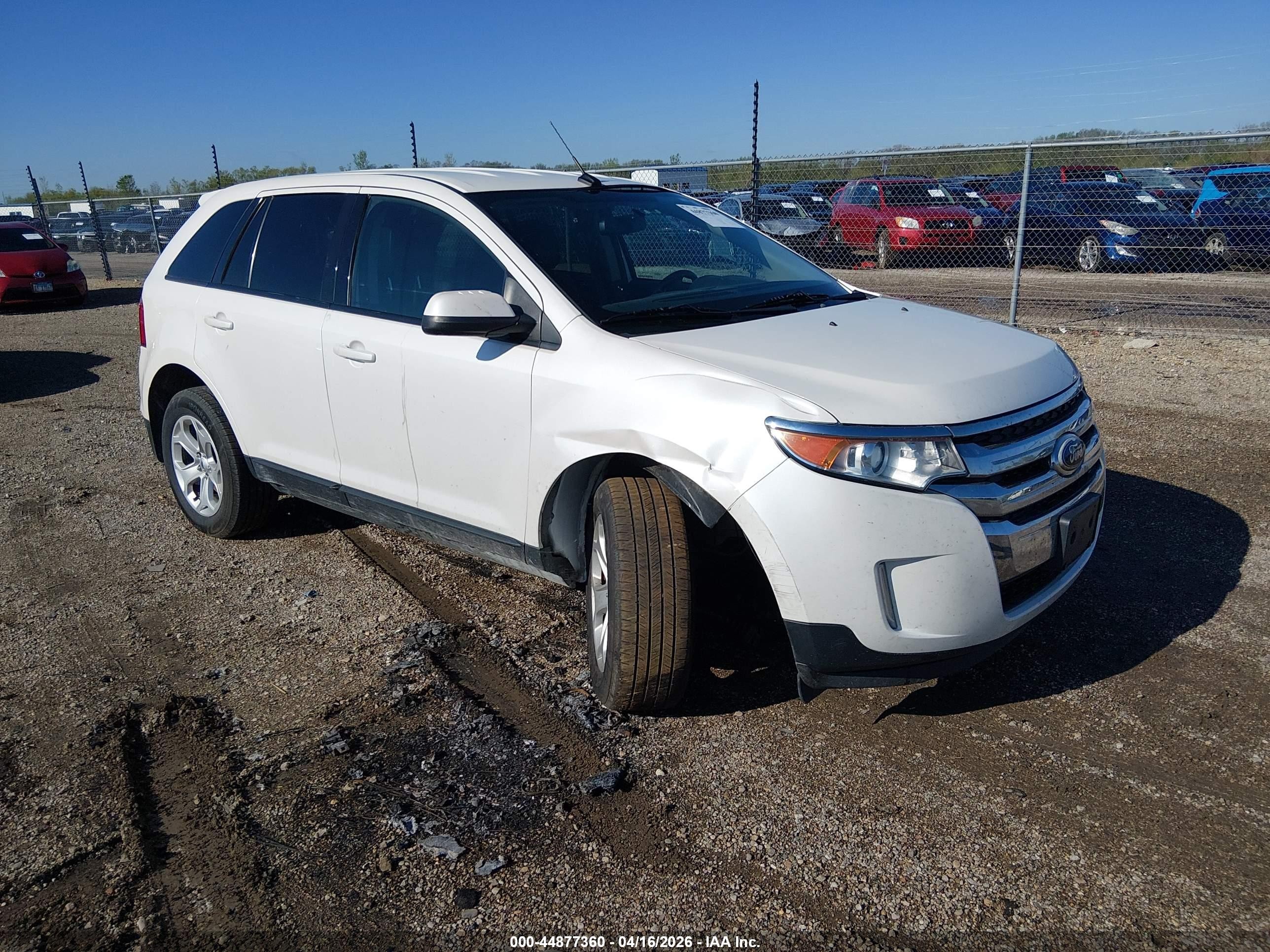 2014 Ford Edge Sel White vin: 2FMDK3JC5EBB82818