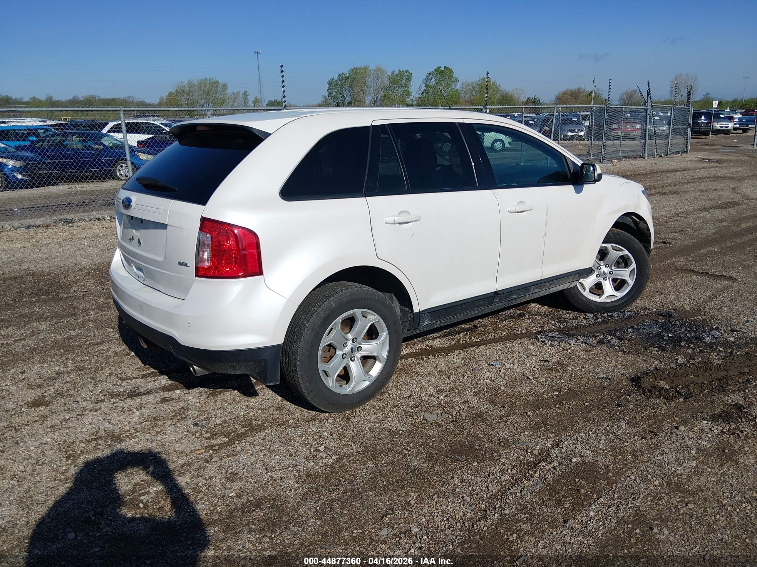 2014 Ford Edge Sel White vin: 2FMDK3JC5EBB82818