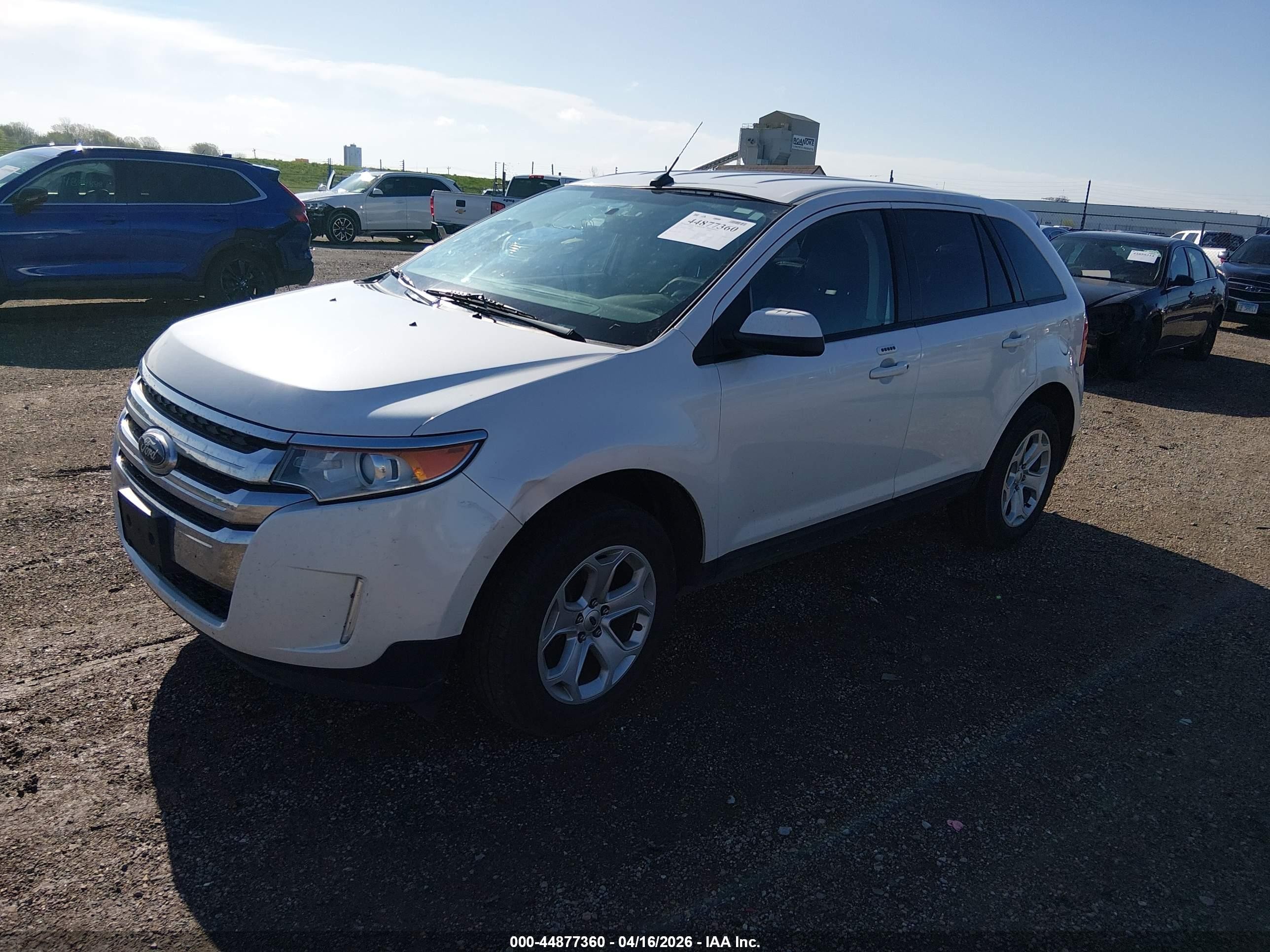 2014 Ford Edge Sel White vin: 2FMDK3JC5EBB82818
