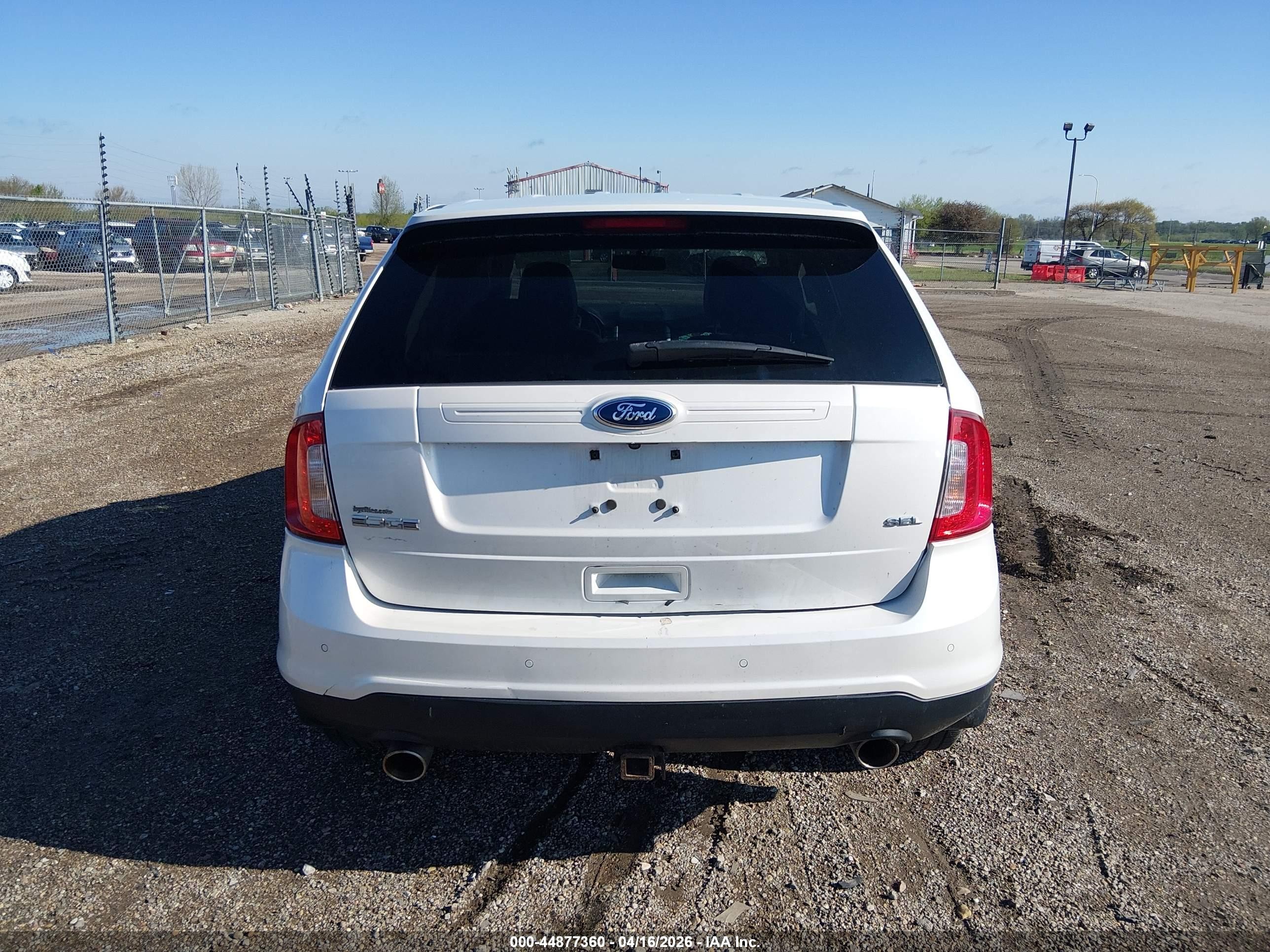 2014 Ford Edge Sel White vin: 2FMDK3JC5EBB82818