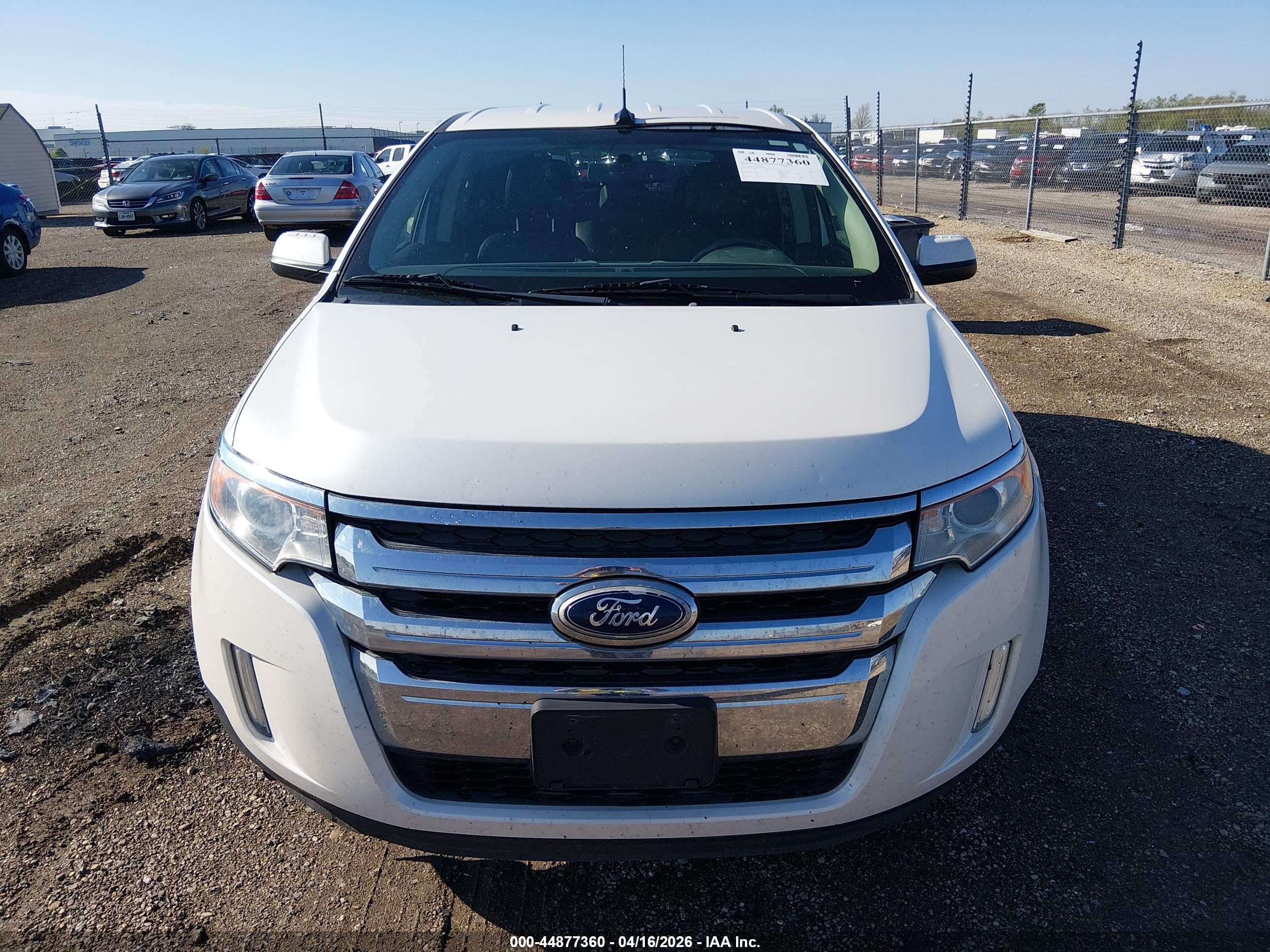 2014 Ford Edge Sel White vin: 2FMDK3JC5EBB82818