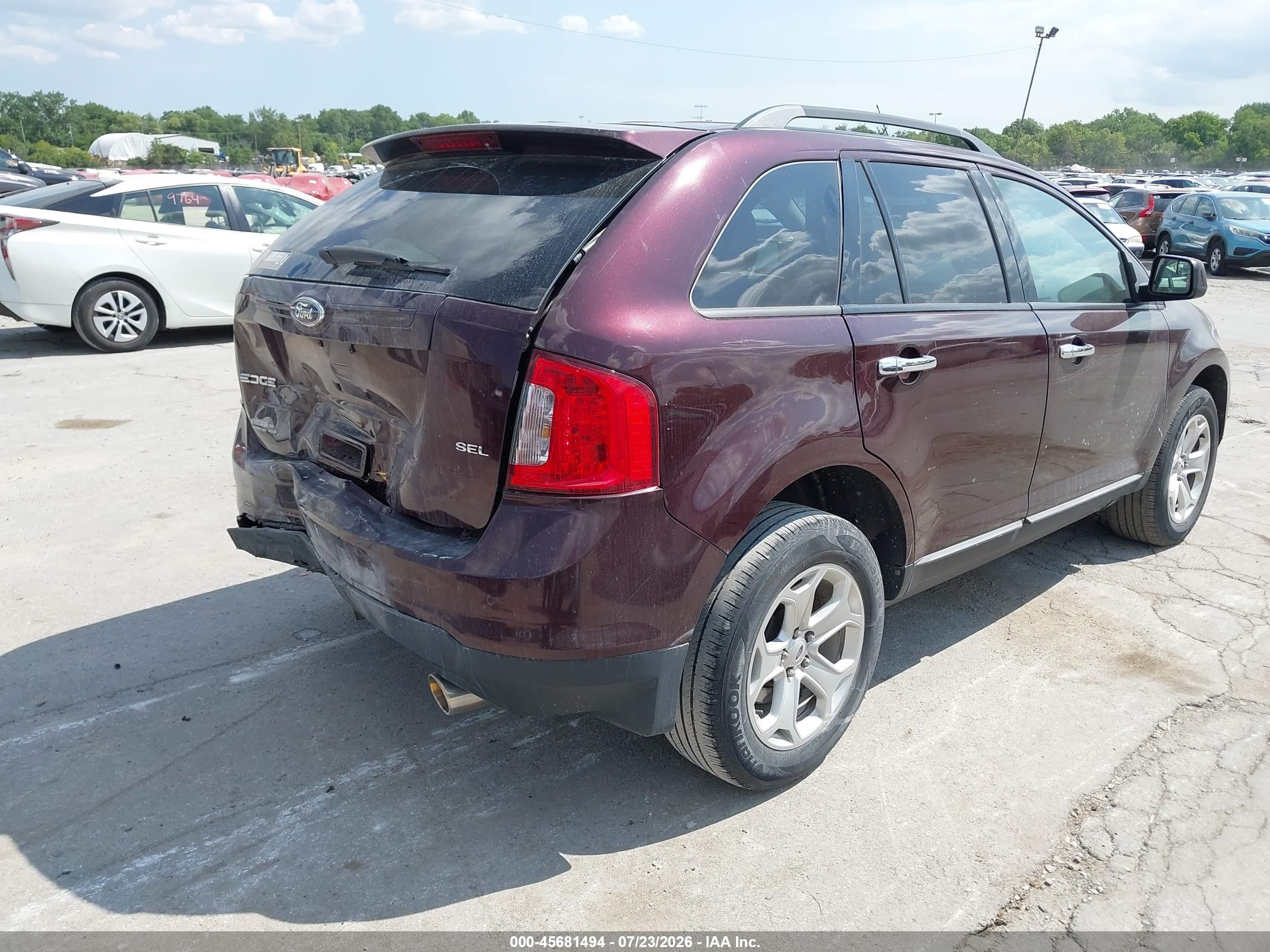 2011 Ford Edge Sel Burgundy vin: 2FMDK3JC6BBA12074