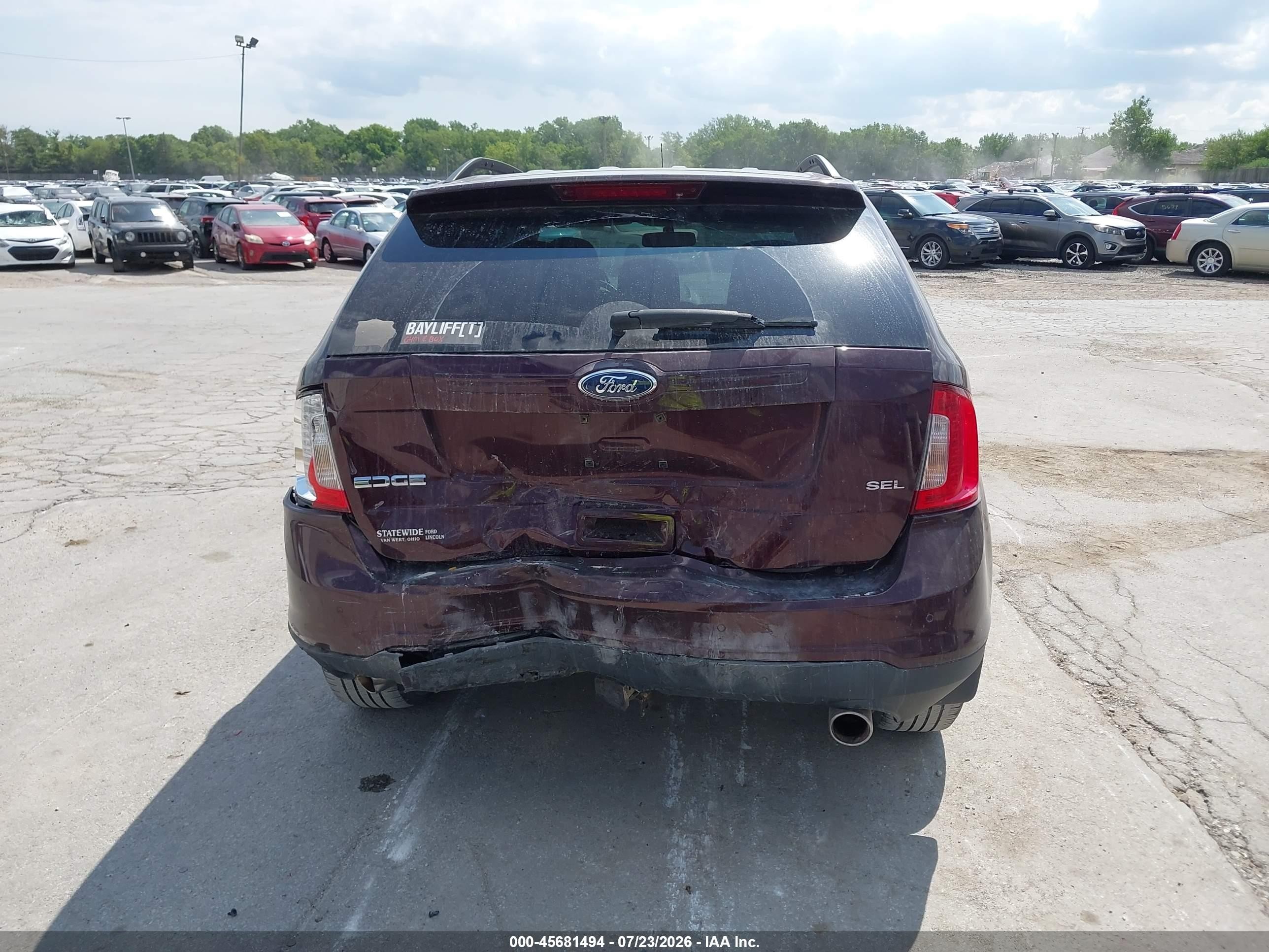 2011 Ford Edge Sel Burgundy vin: 2FMDK3JC6BBA12074