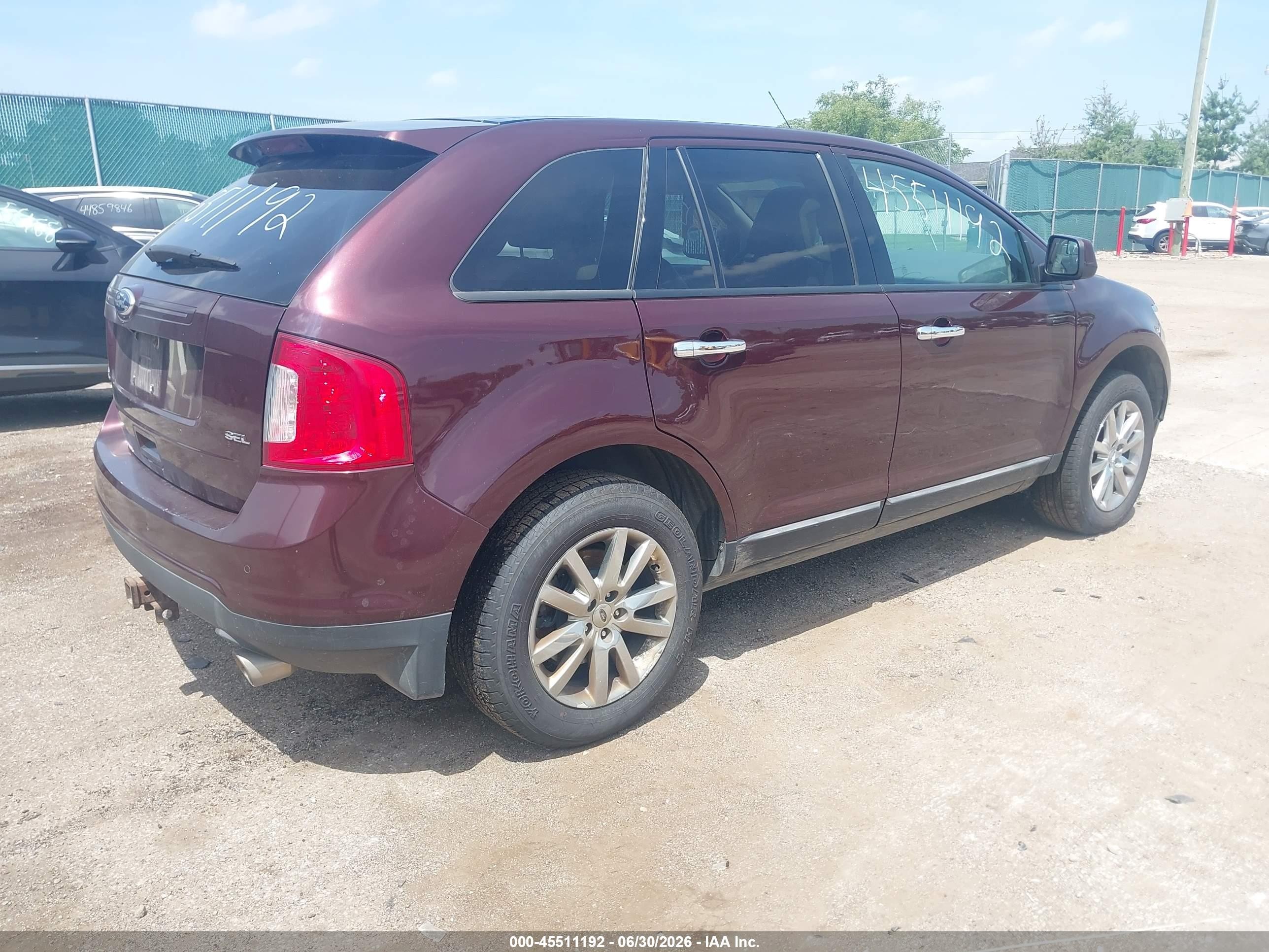 2011 Ford Edge Sel Purple vin: 2FMDK3JC6BBA46483