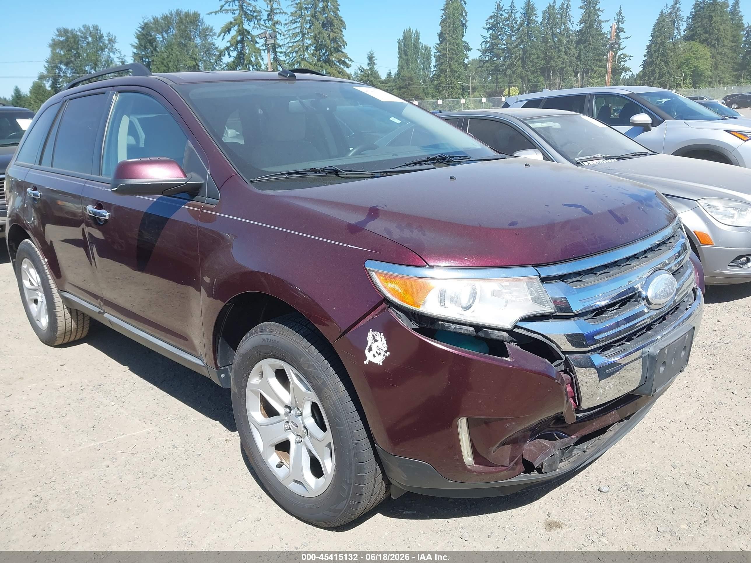 2011 Ford Edge Sel Maroon vin: 2FMDK3JC6BBB34899