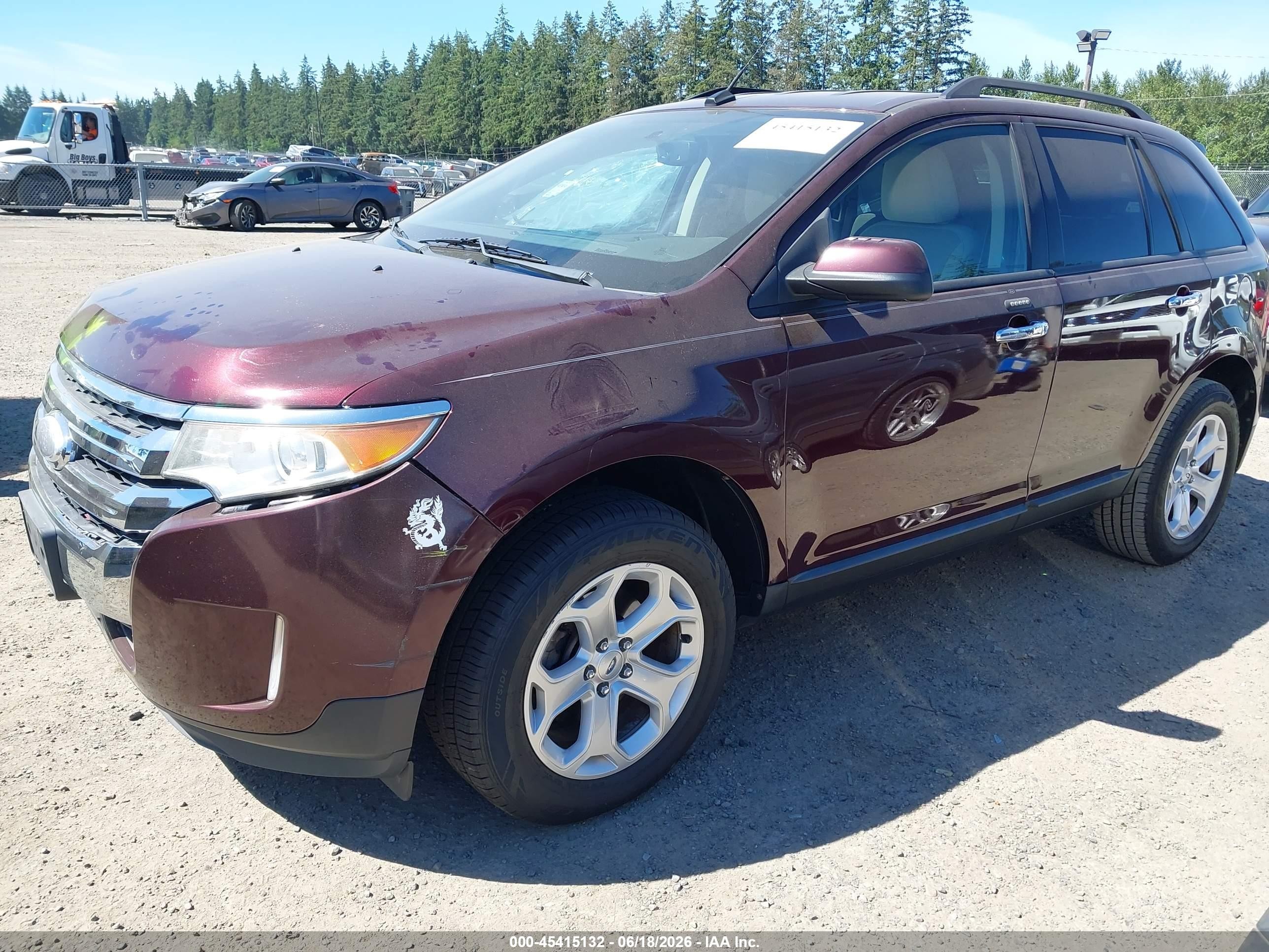 2011 Ford Edge Sel Maroon vin: 2FMDK3JC6BBB34899