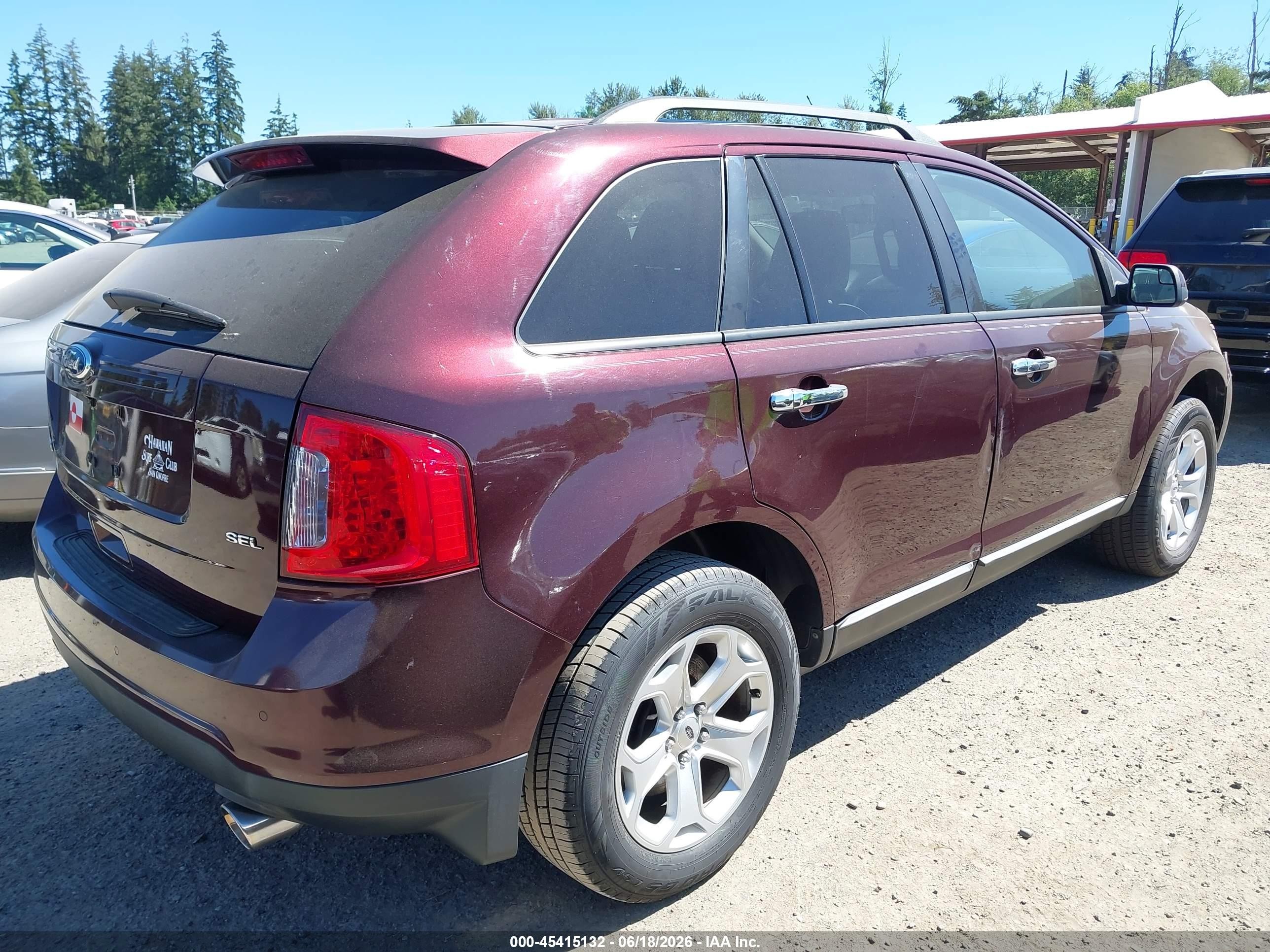 2011 Ford Edge Sel Maroon vin: 2FMDK3JC6BBB34899