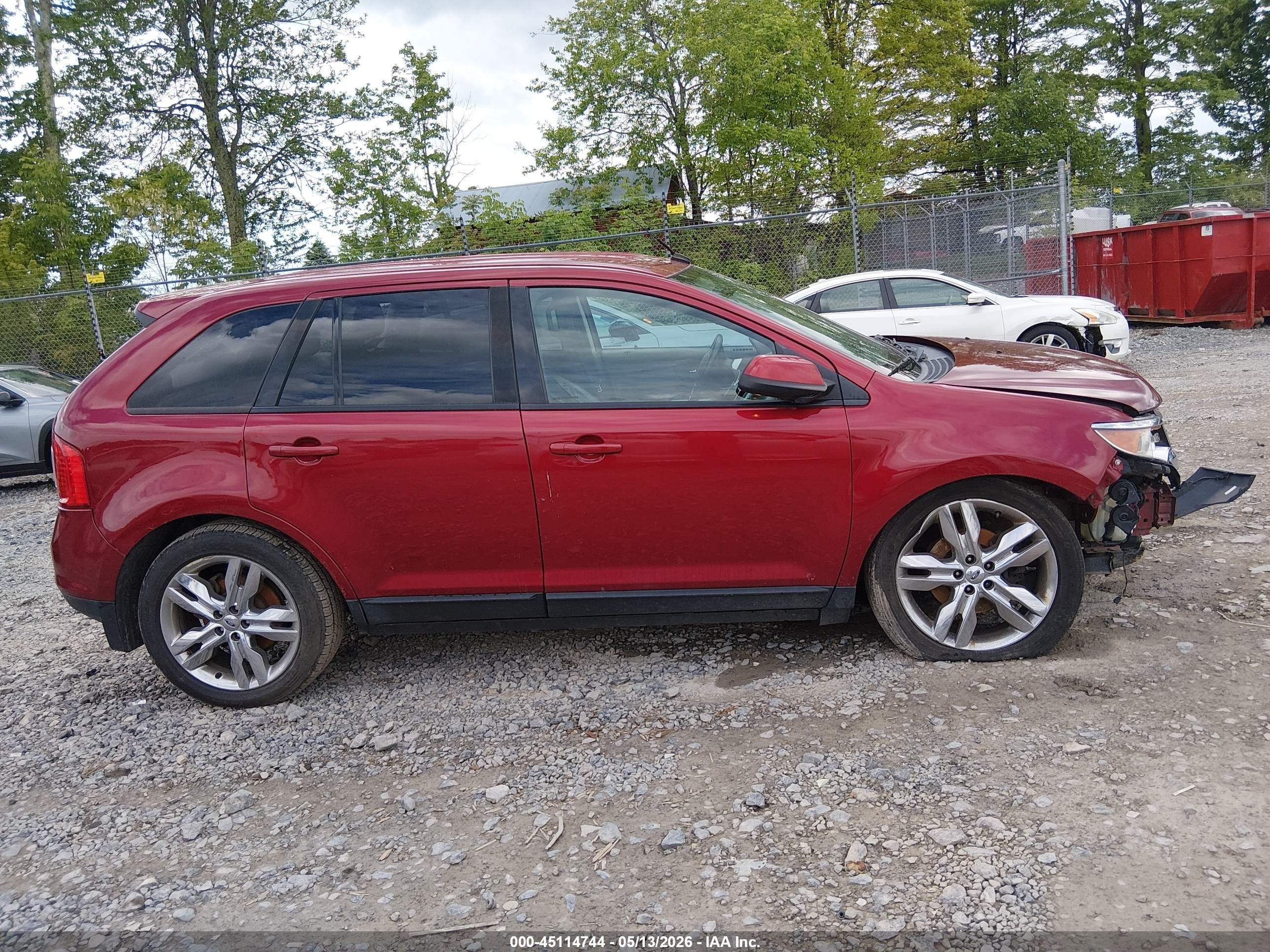 2013 Ford Edge Sel Red vin: 2FMDK3JC6DBB62902