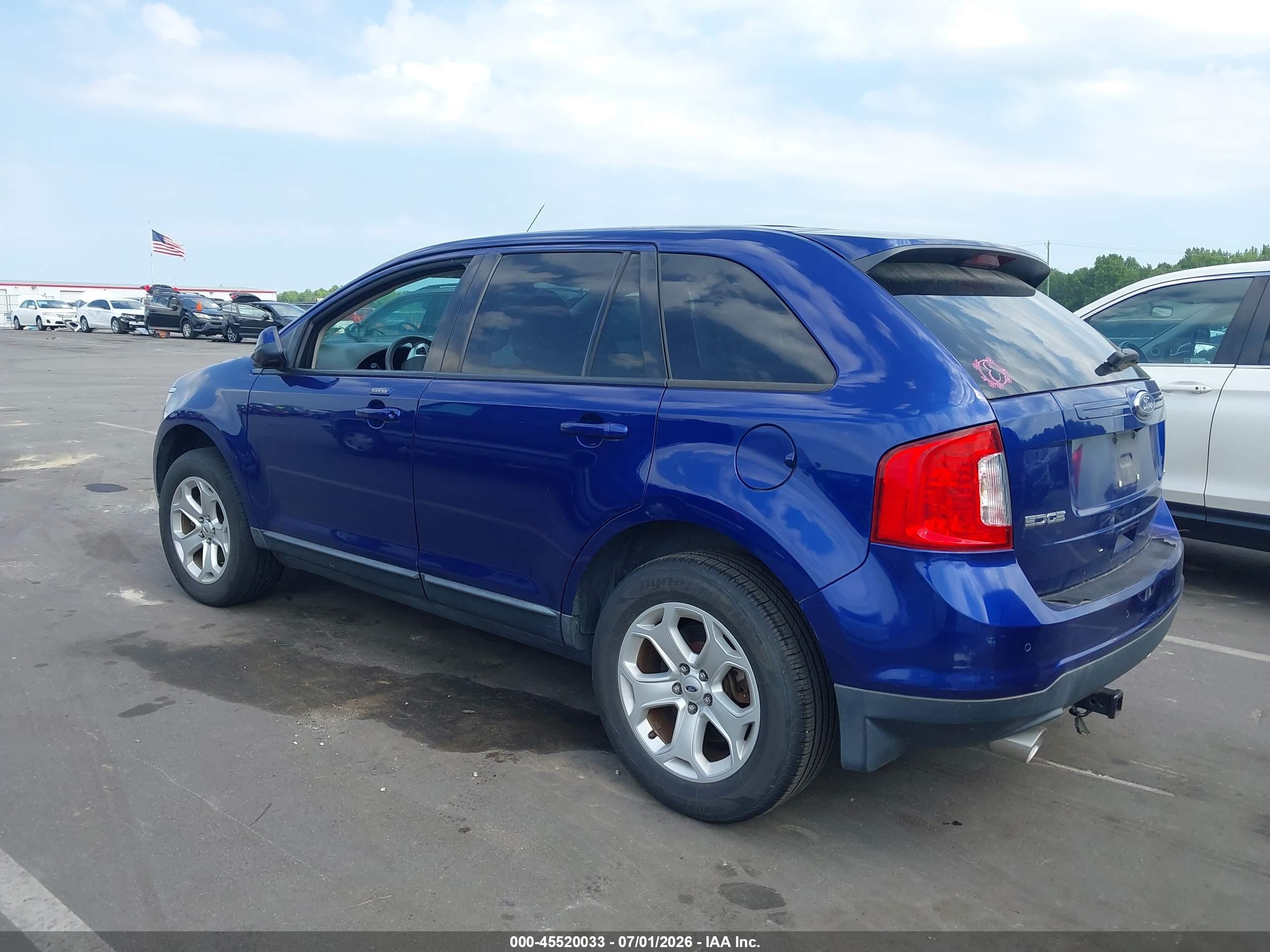 2013 Ford Edge Sel Blue vin: 2FMDK3JC6DBC59355