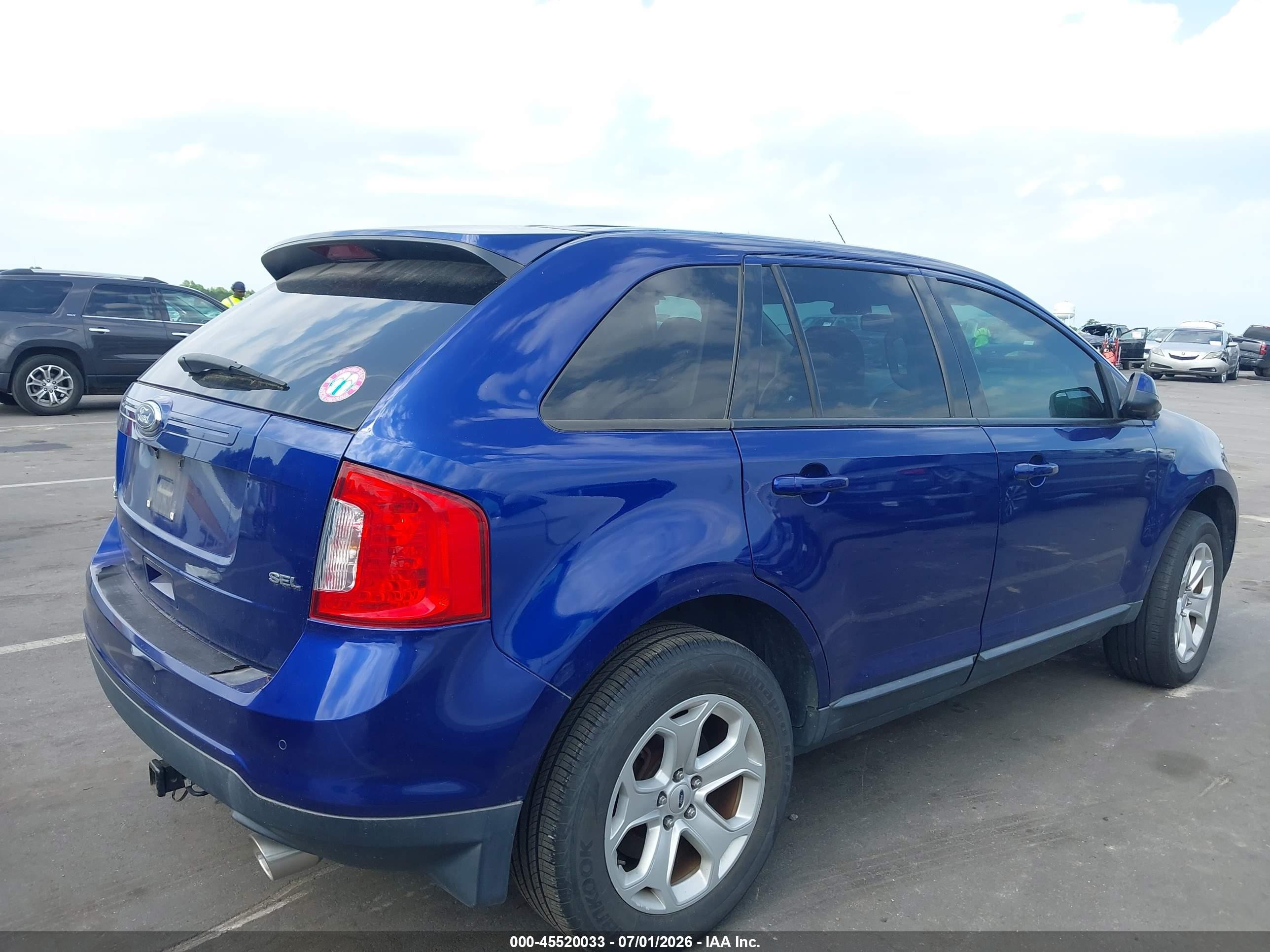 2013 Ford Edge Sel Blue vin: 2FMDK3JC6DBC59355