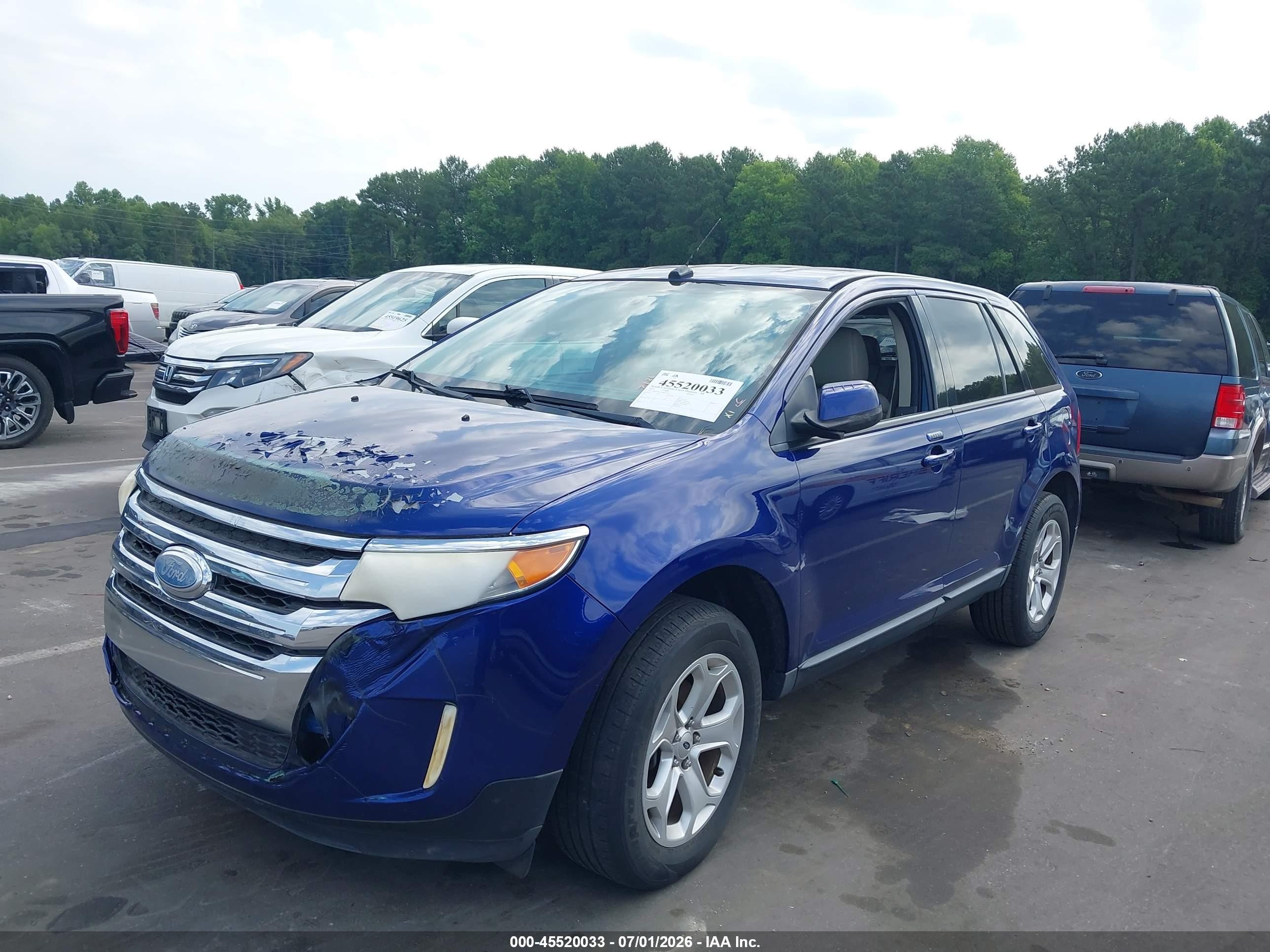2013 Ford Edge Sel Blue vin: 2FMDK3JC6DBC59355