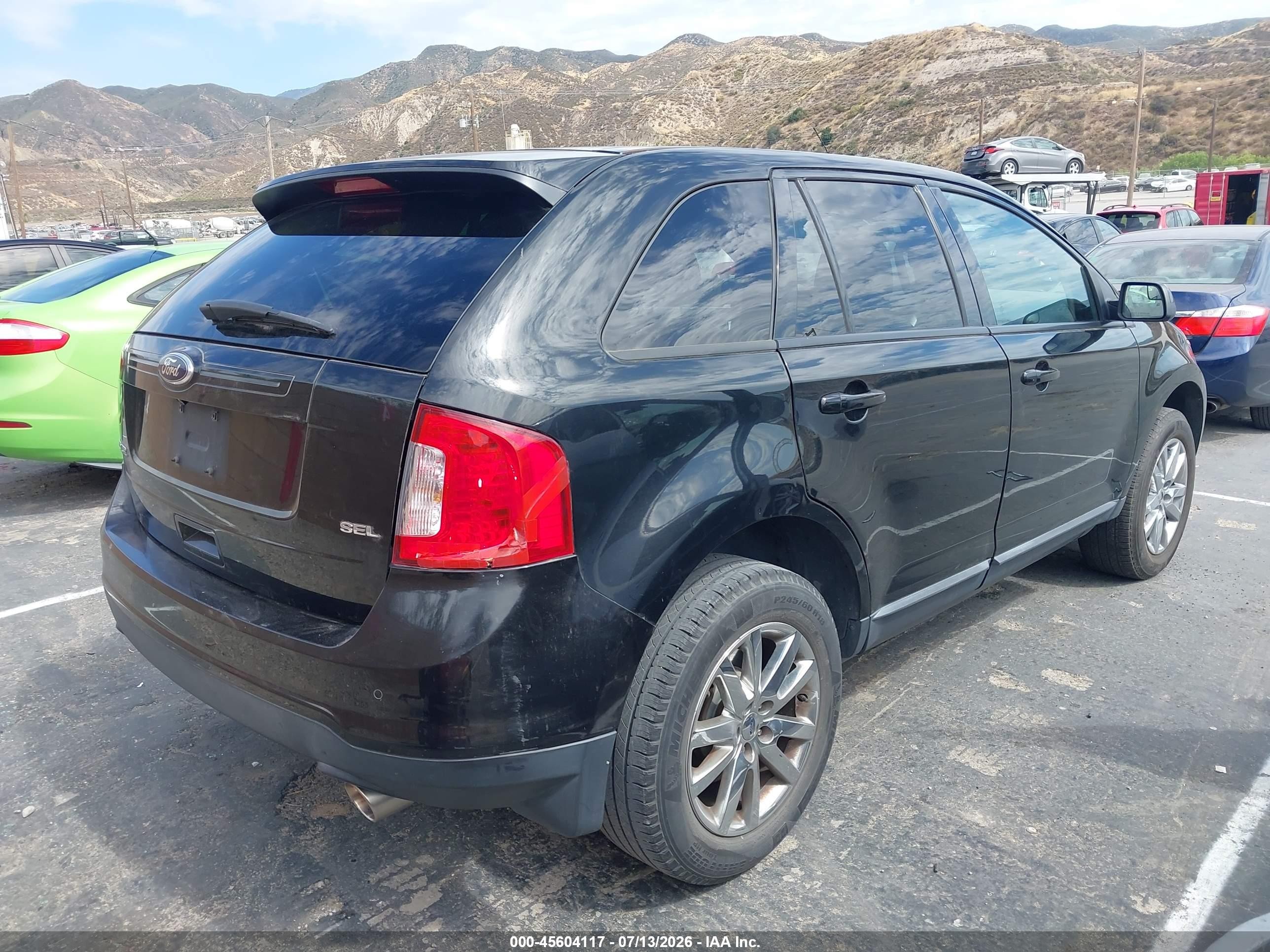2014 Ford Edge Sel Black vin: 2FMDK3JC6EBA18297