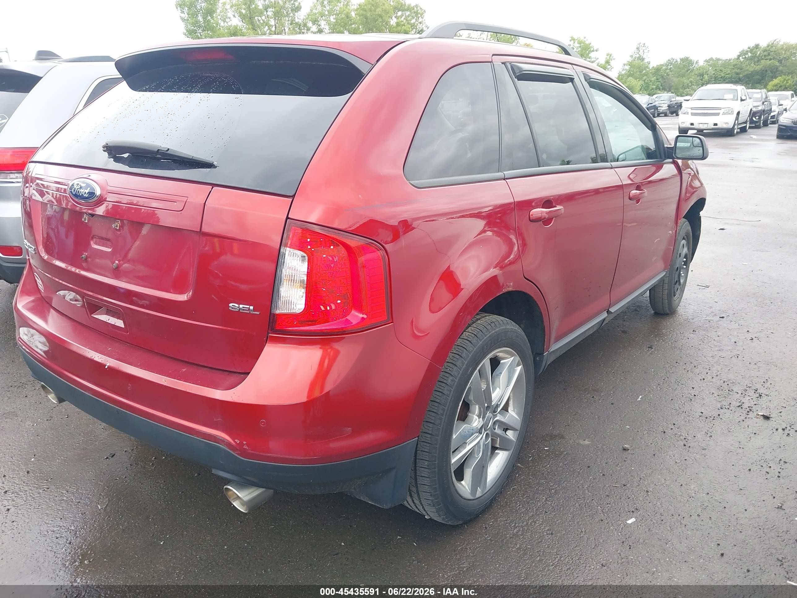2014 Ford Edge Sel Red vin: 2FMDK3JC6EBB53621