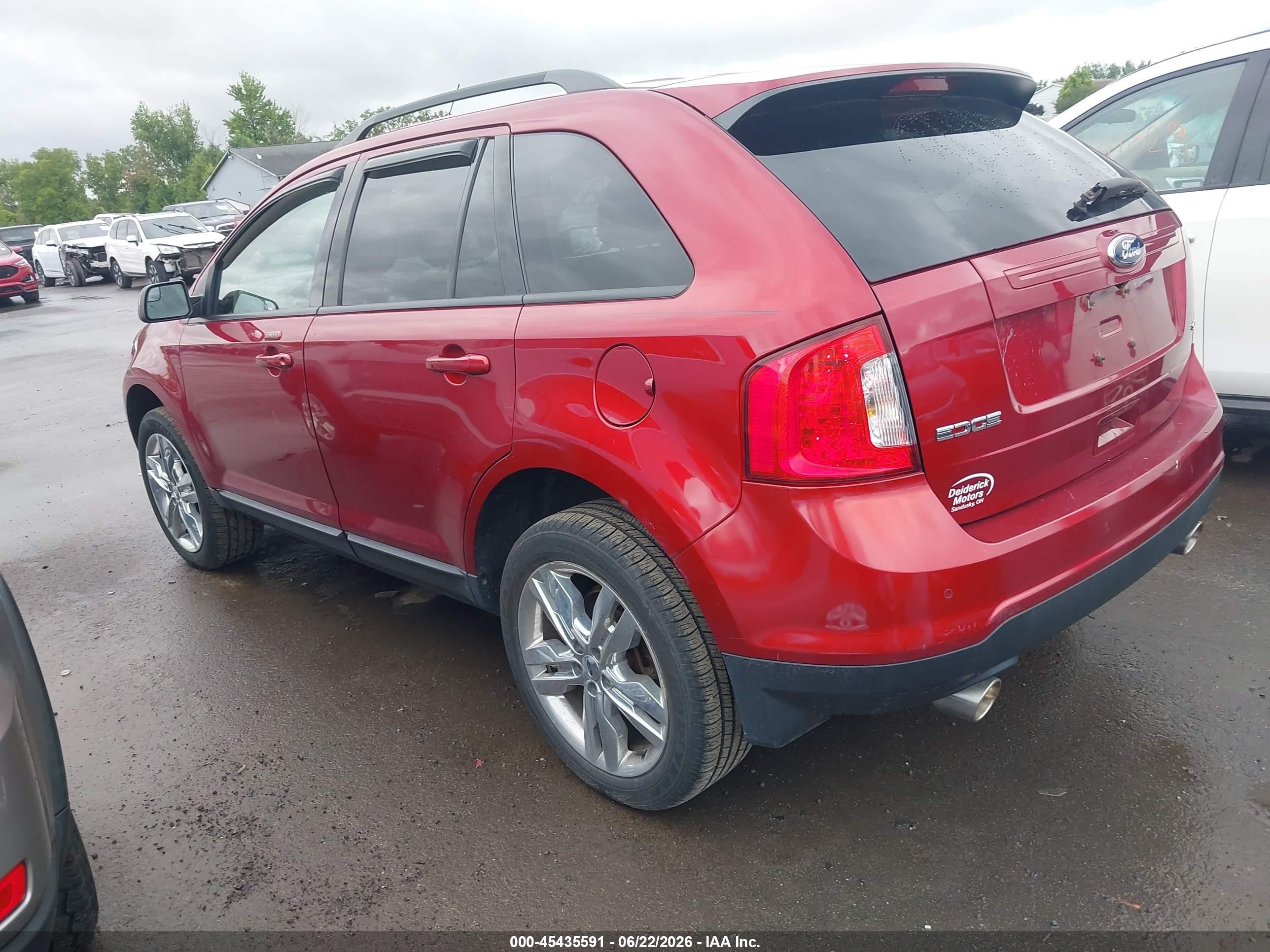 2014 Ford Edge Sel Red vin: 2FMDK3JC6EBB53621