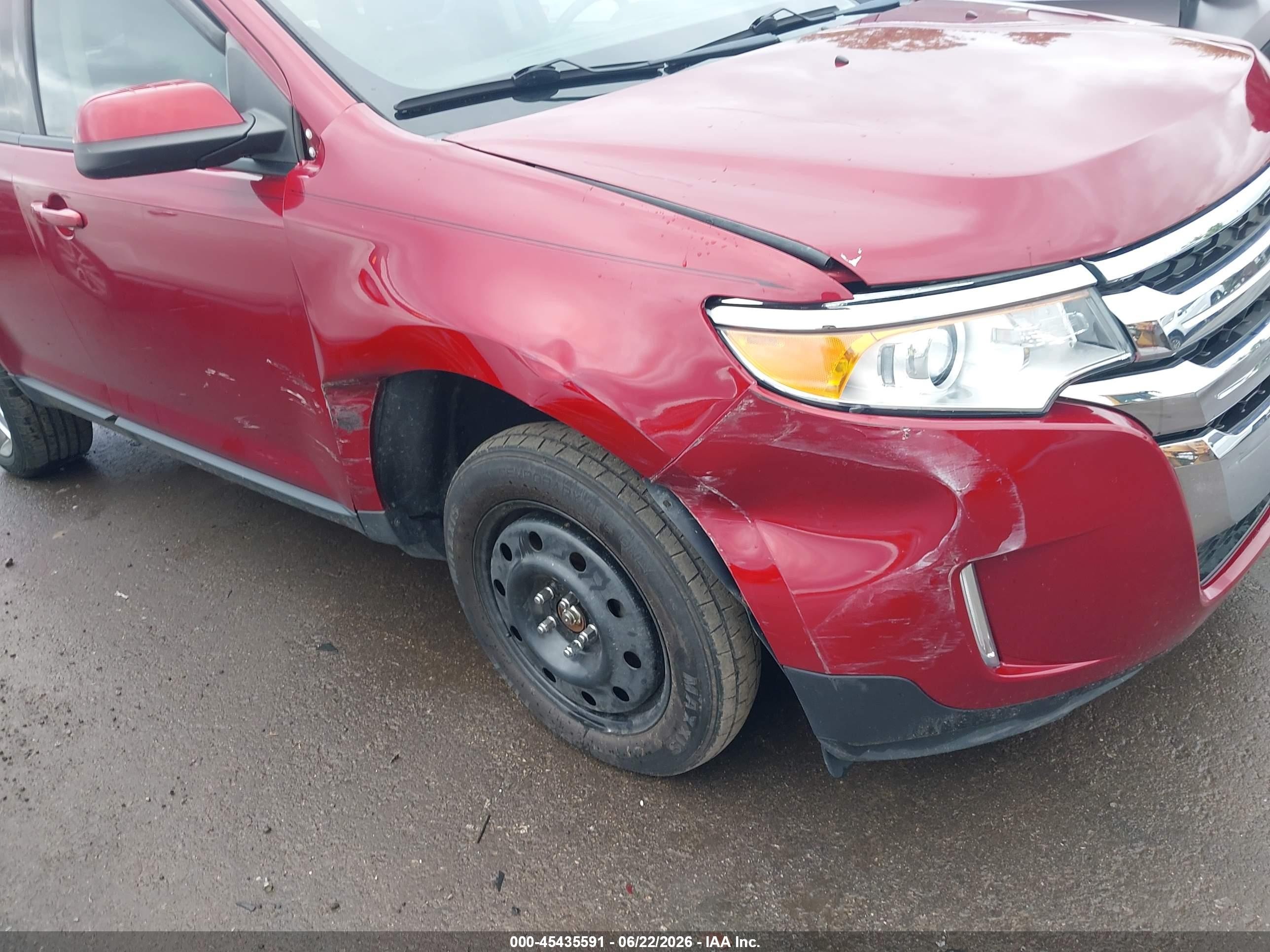 2014 Ford Edge Sel Red vin: 2FMDK3JC6EBB53621