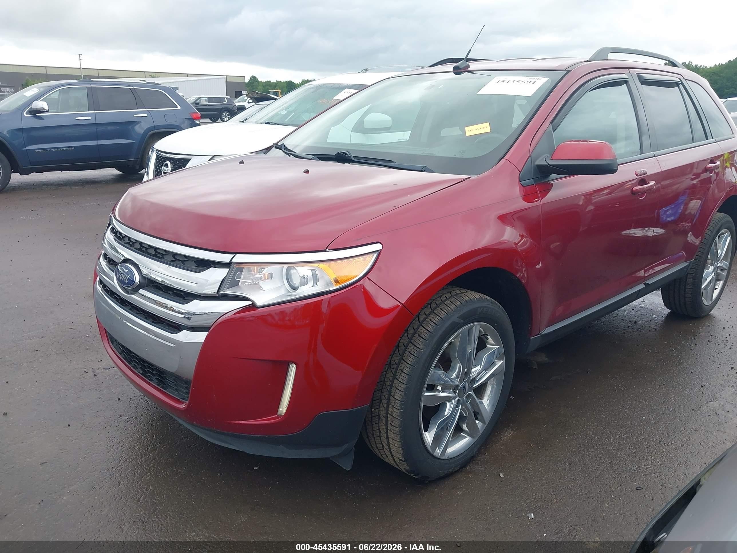 2014 Ford Edge Sel Red vin: 2FMDK3JC6EBB53621