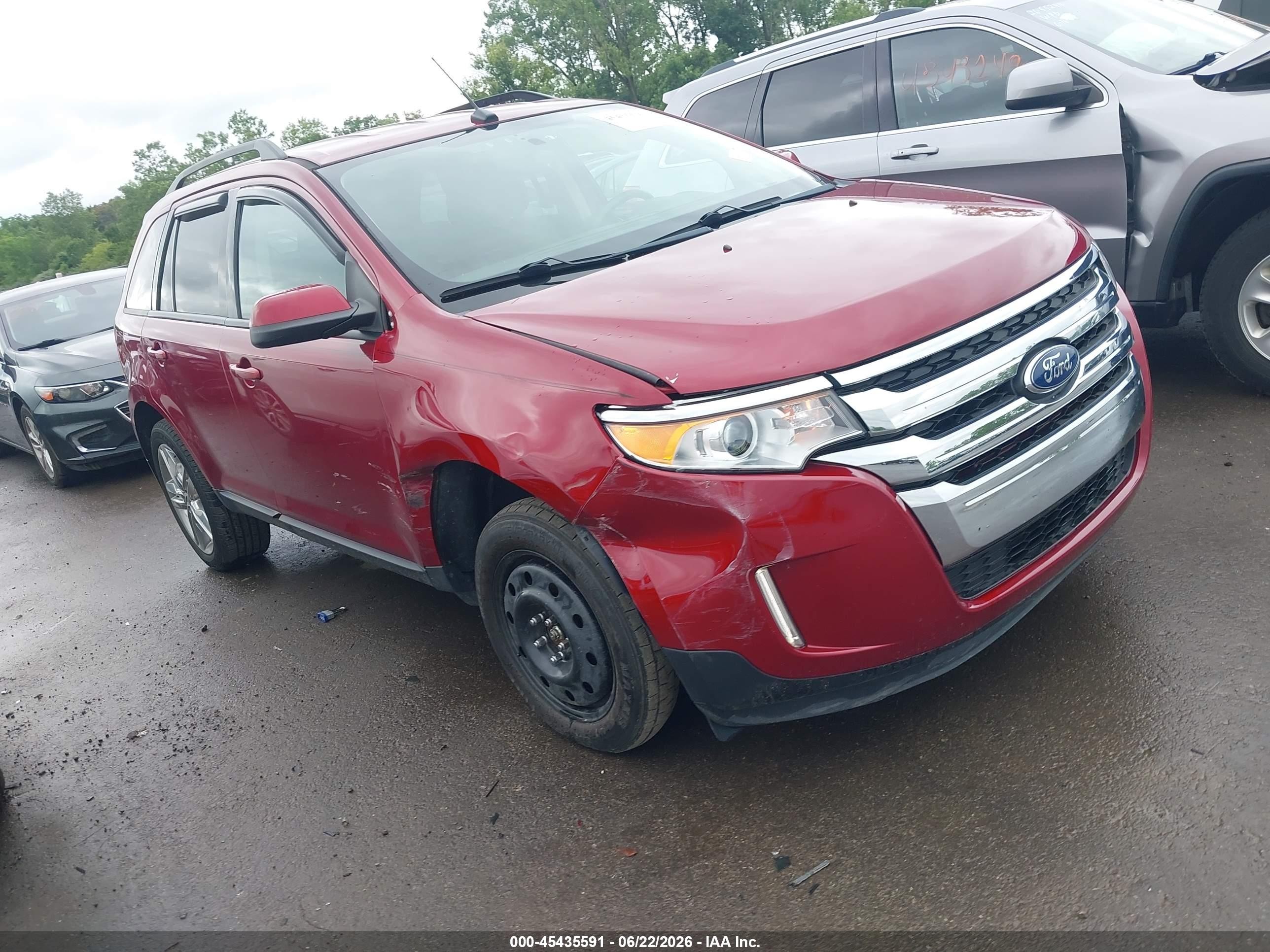 2014 Ford Edge Sel Red vin: 2FMDK3JC6EBB53621