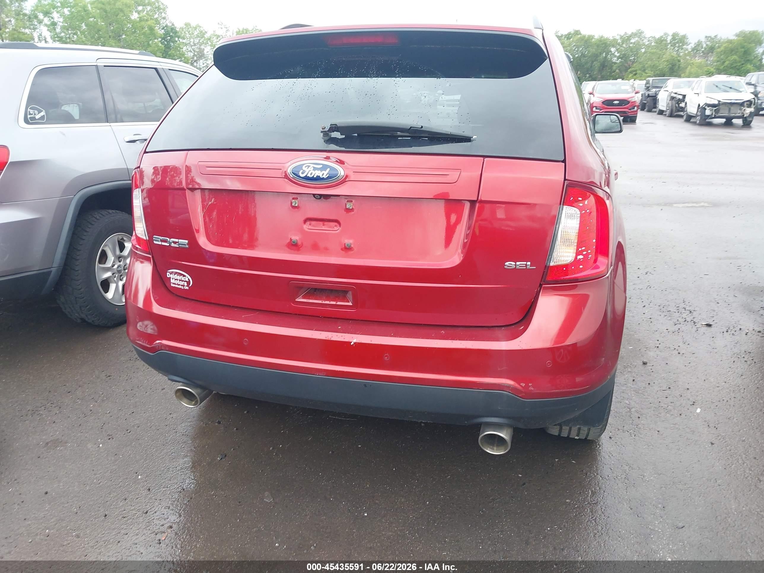 2014 Ford Edge Sel Red vin: 2FMDK3JC6EBB53621