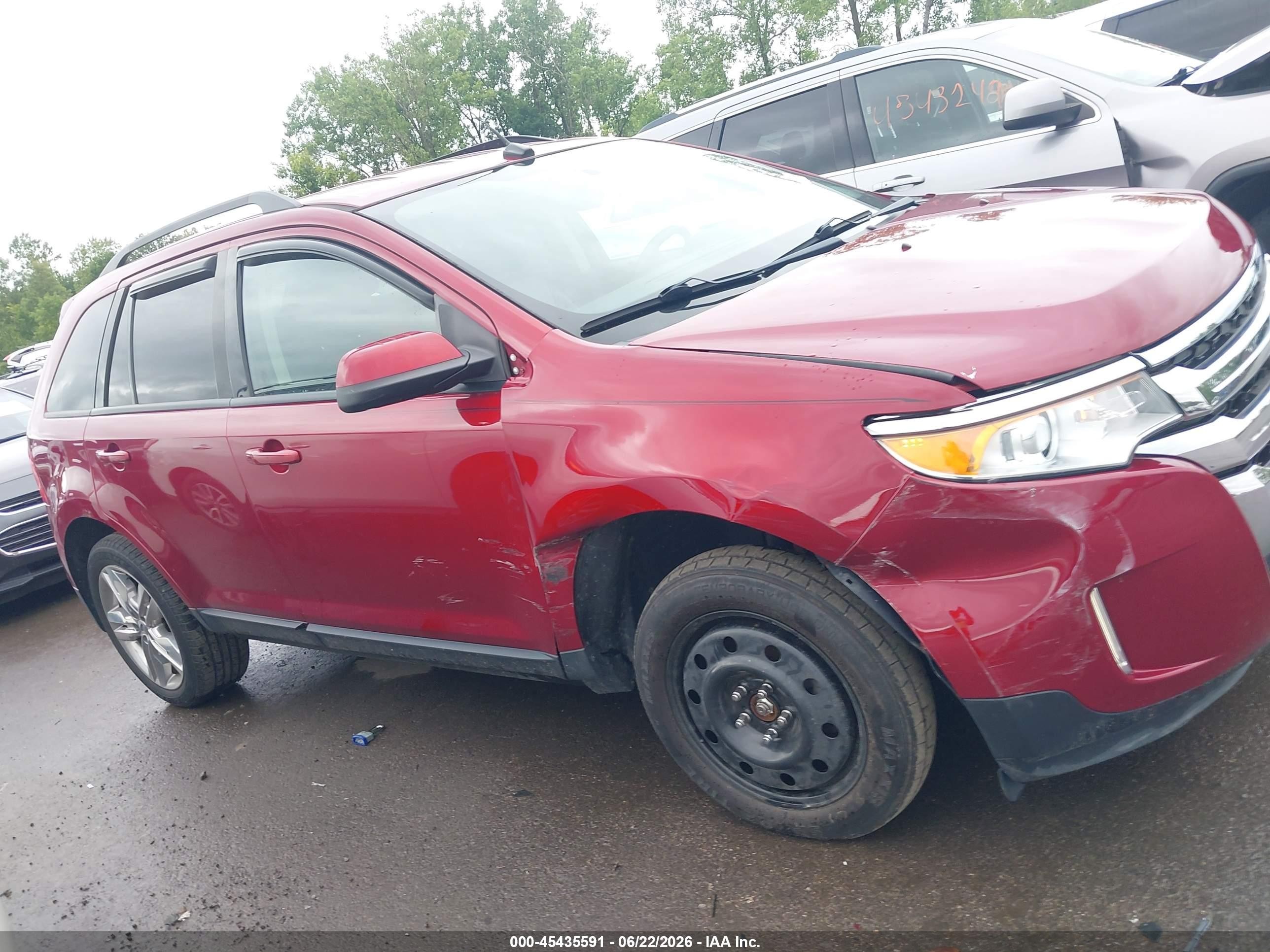 2014 Ford Edge Sel Red vin: 2FMDK3JC6EBB53621
