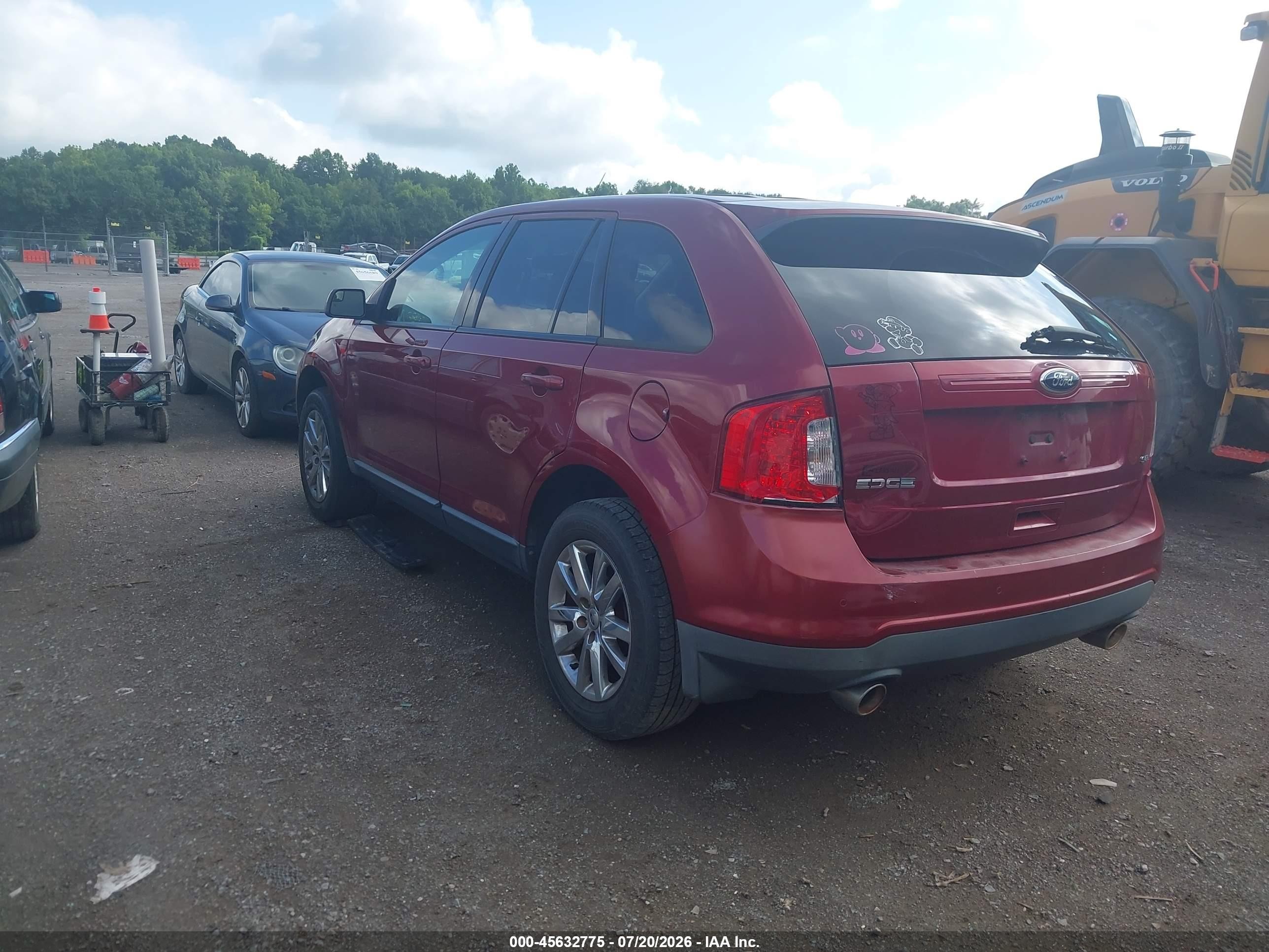 2013 Ford Edge Sel Red vin: 2FMDK3JC7DBA35057